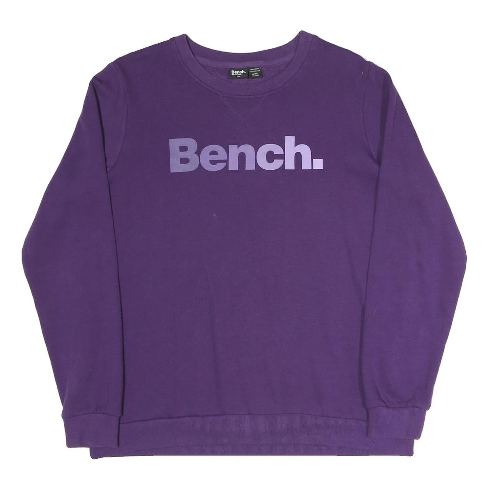BENCH Womens Purple Crew Neck L Sweatshirt Cotton Blend Pullover Casual Refurbished - N/A refurbished available on Cerqular