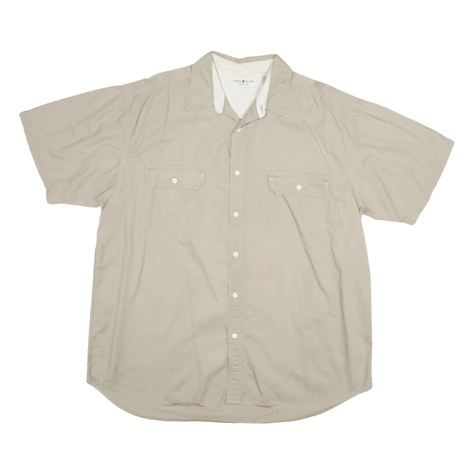 Buy FADED GLORY Mens Beige Cotton Shirt XL Casual Short Sleeve Button Pocket Refurbished - $16.89 FADED GLORY Mens Beige Cotton Shirt XL Casual Short Sleeve Button Pocket Refurbished - N/A refurbished available on Cerqular