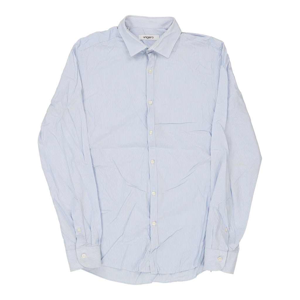 Ungaro Striped Shirt - Medium Blue Cotton Refurbished - Thrifted (note: this is a term often used to describe second- refurbished available on Cerqular