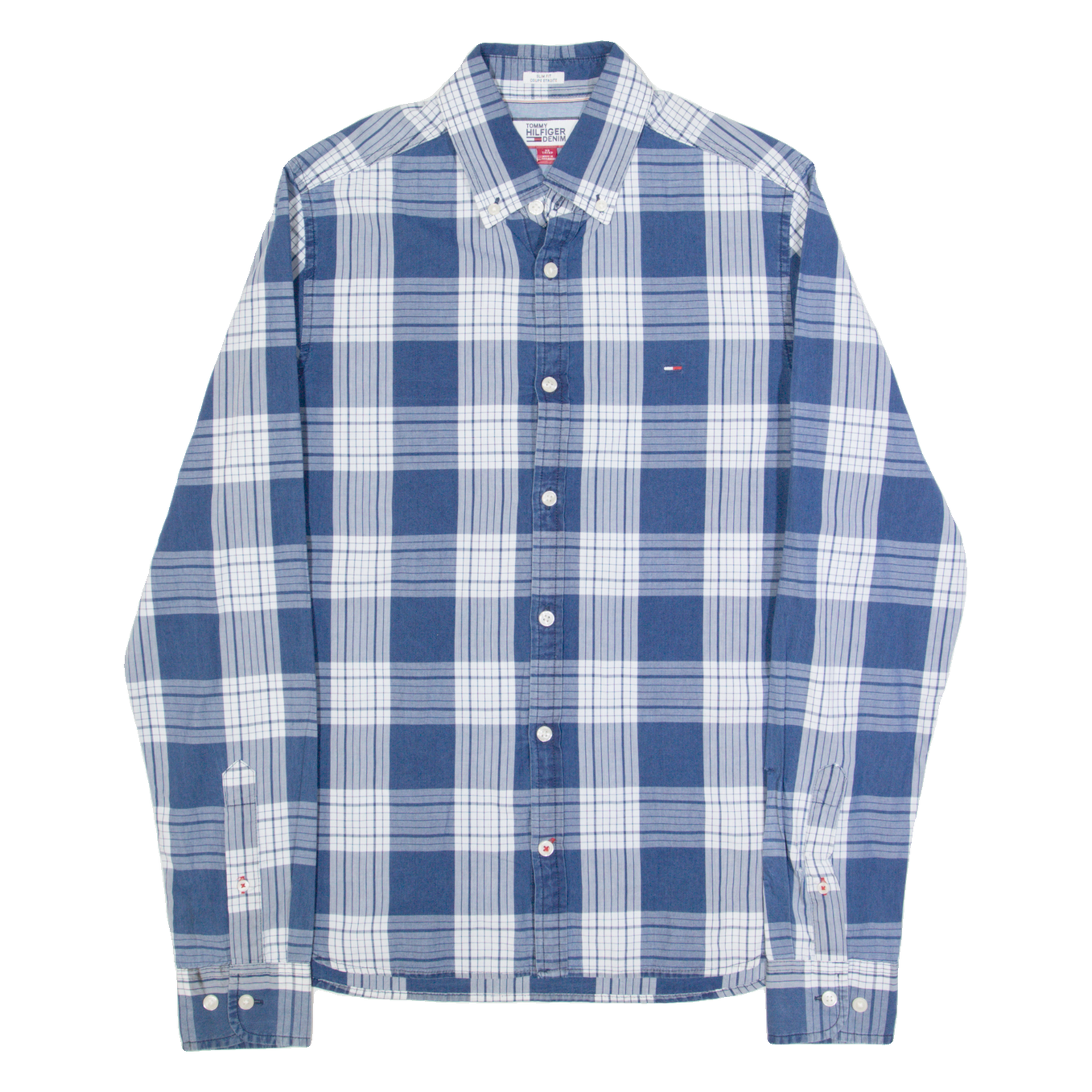 Buy TOMMY HILFIGER Slim Fit Mens Shirt Blue Check Long Sleeve XS Refurbished - $28.59 TOMMY HILFIGER Slim Fit Mens Shirt Blue Check Long Sleeve XS Refurbished - N/A refurbished available on Cerqular