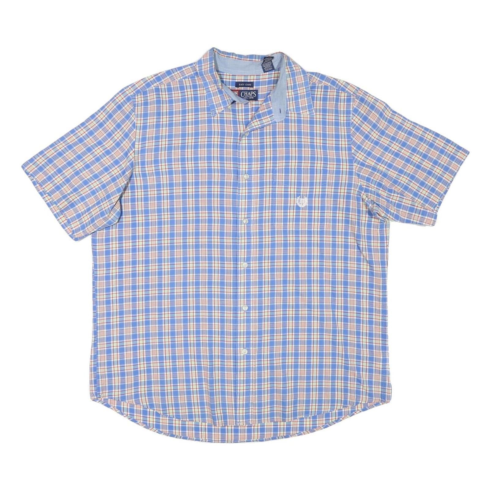 CHAPS Mens Blue & Beige Check Shirt XL Cotton Blend Classic Casual Refurbished - N/A refurbished available on Cerqular