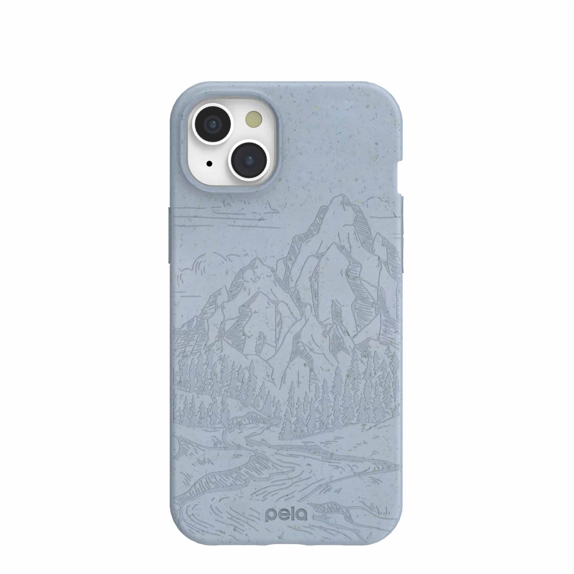 Powder Blue Rockies iPhone 15 Plus Case Refurbished - Pela Case refurbished available on Cerqular