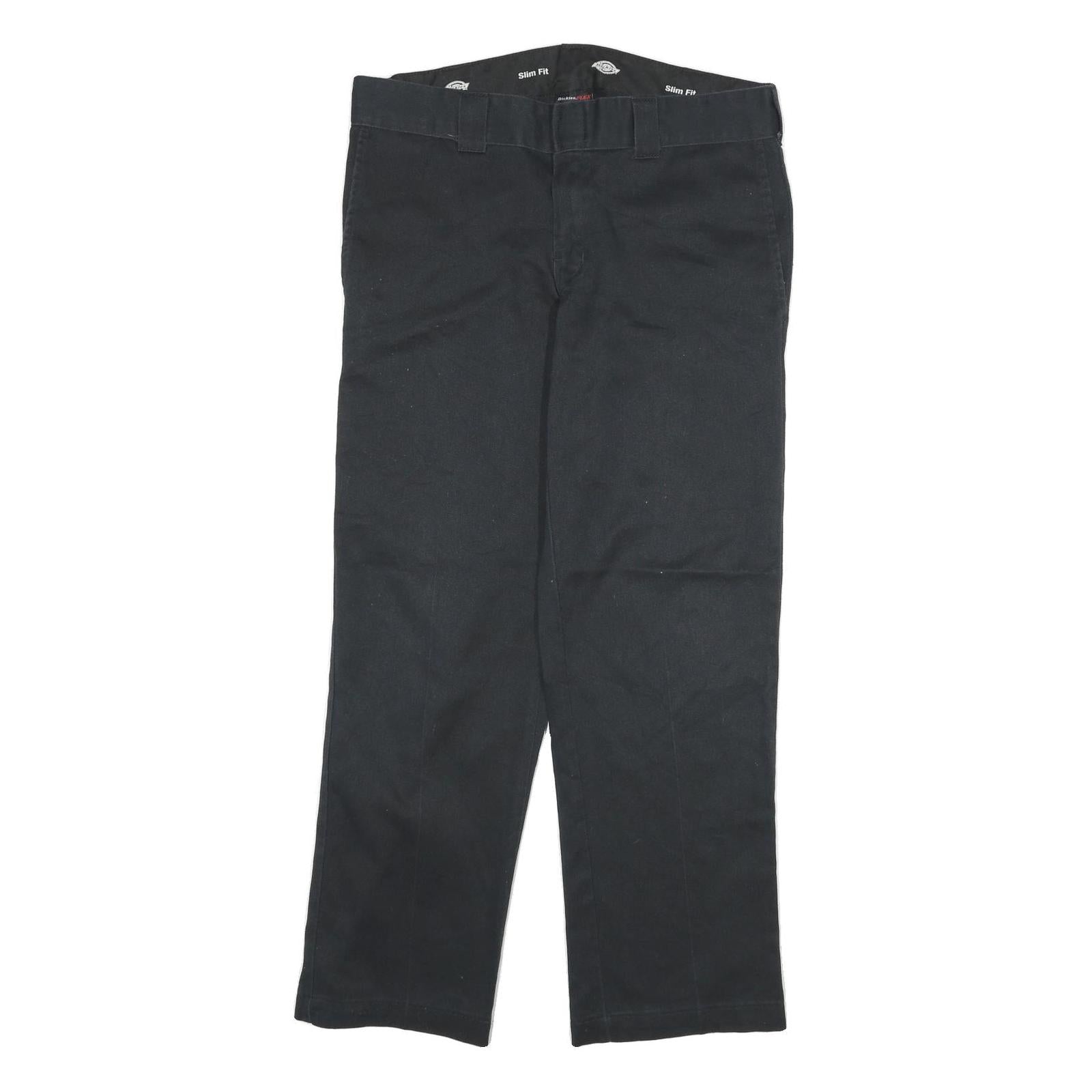 DICKIES Mens Cotton Blend Black Slim Straight Trousers W27 L28 Workwear Refurbished - N/A refurbished available on Cerqular
