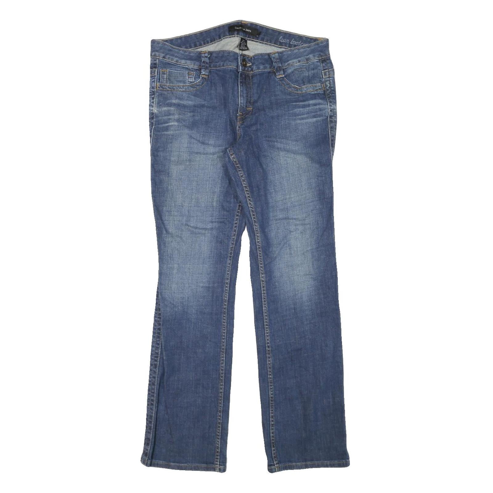 CALVIN KLEIN JEANS Womens Blue Regular Straight Denim Medium W34 L31 Classic Fit Refurbished - N/A refurbished available on Cerqular