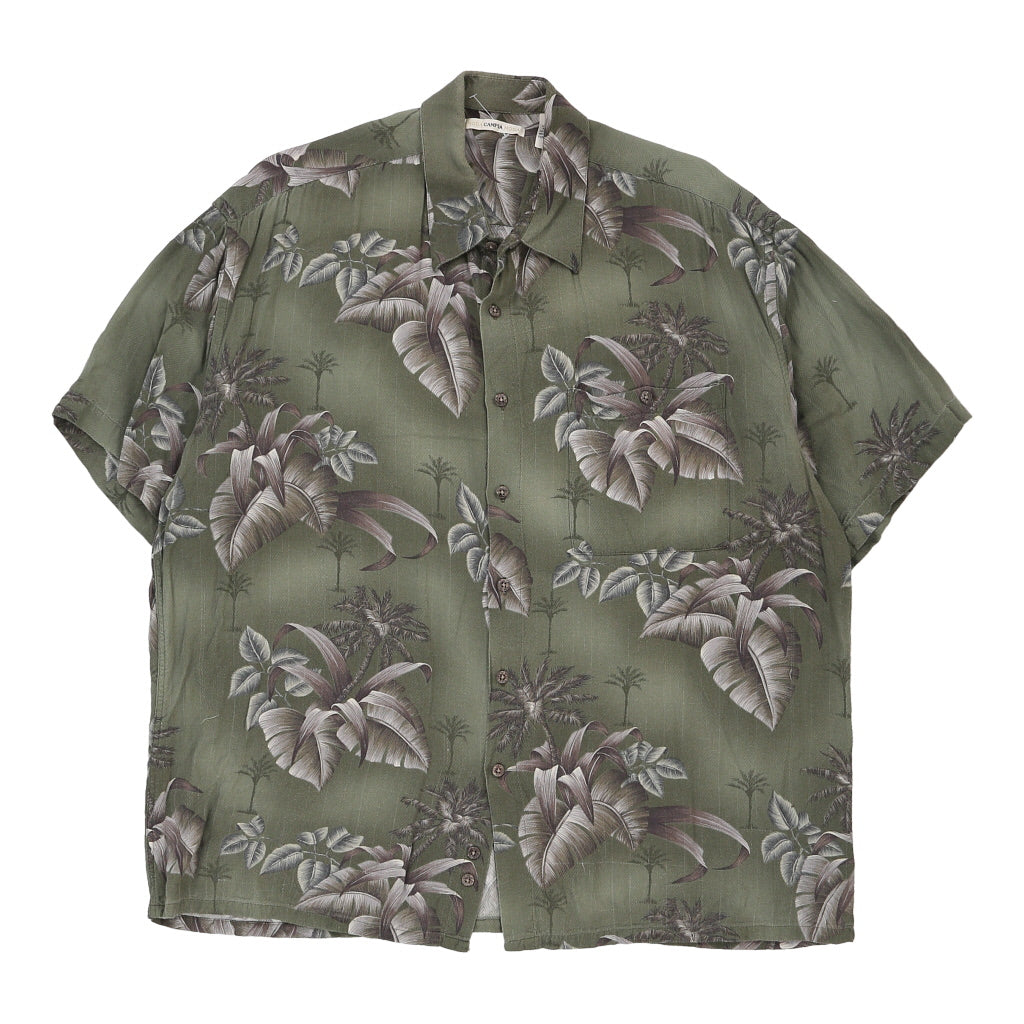Campia Floral Hawaiian Shirt - XL Green Viscose Refurbished - Thrifted (note: this is a term often used to describe second- refurbished available on Cerqular