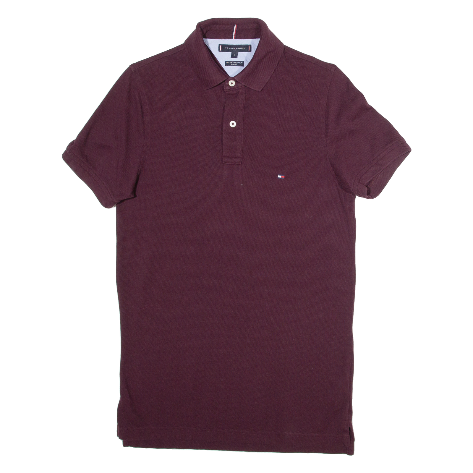 TOMMY HILFIGER Slim Fit Mens Polo Shirt Maroon S Refurbished - N/A refurbished available on Cerqular