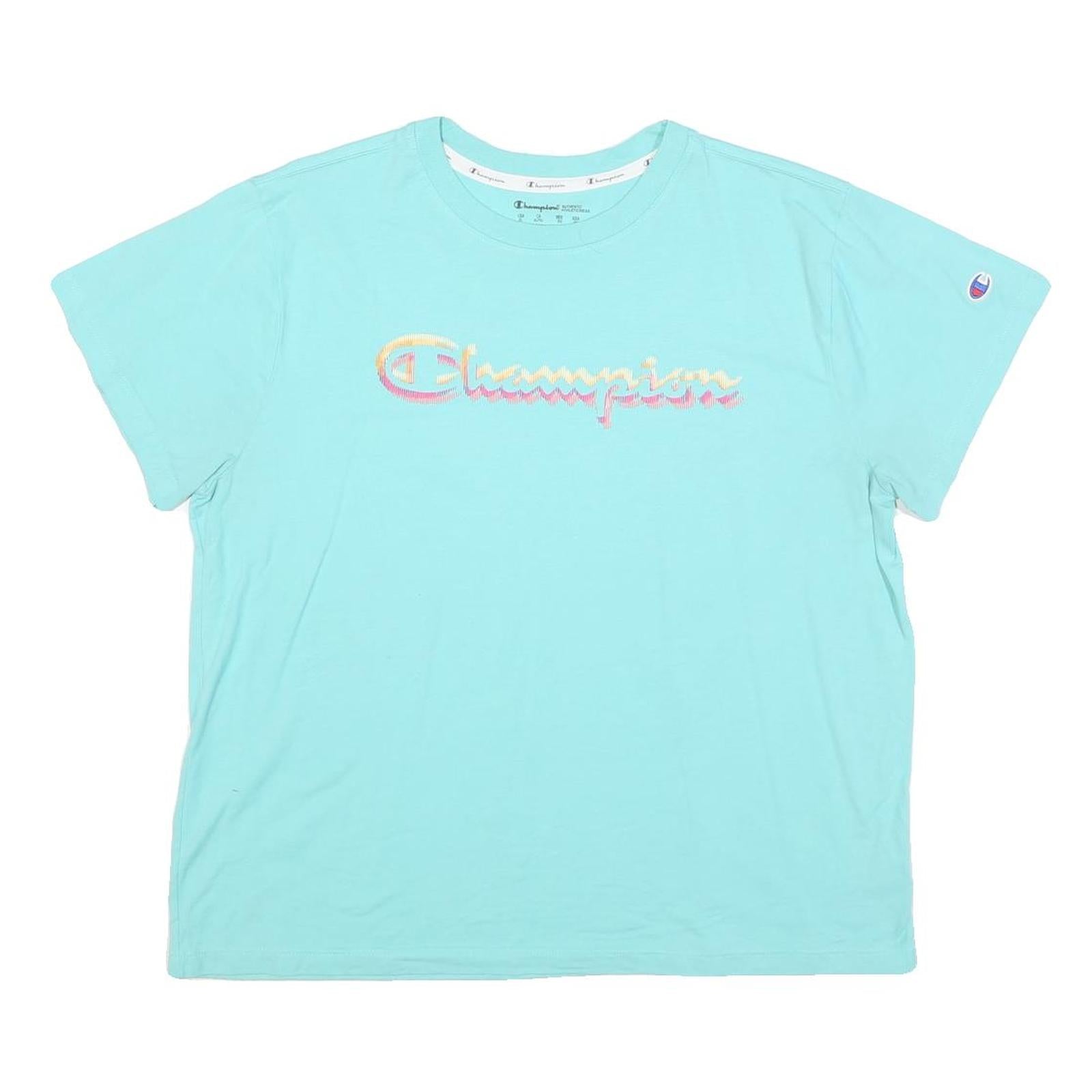 Buy CHAMPION Womens Blue & Pink Graphic T-Shirt XL Short Sleeve Crew Neck Casual Refurbished - $18.19 CHAMPION Womens Blue & Pink Graphic T-Shirt XL Short Sleeve Crew Neck Casual Refurbished - N/A refurbished available on Cerqular