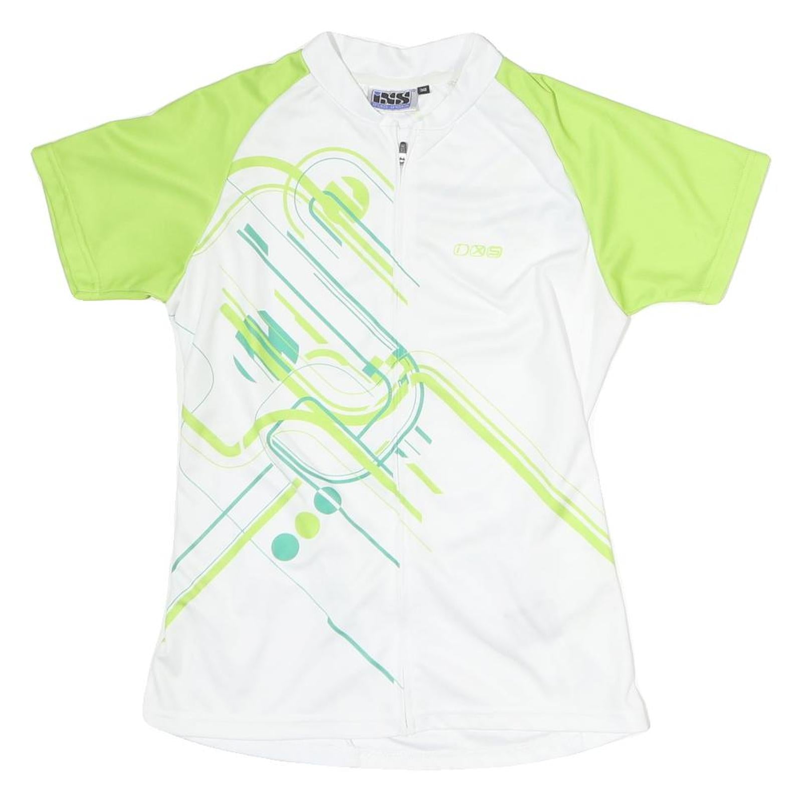 IXS Womens White & Lime Graphic Cycling Jersey S Short Sleeve Zip Neck Sports Refurbished - N/A refurbished available on Cerqular