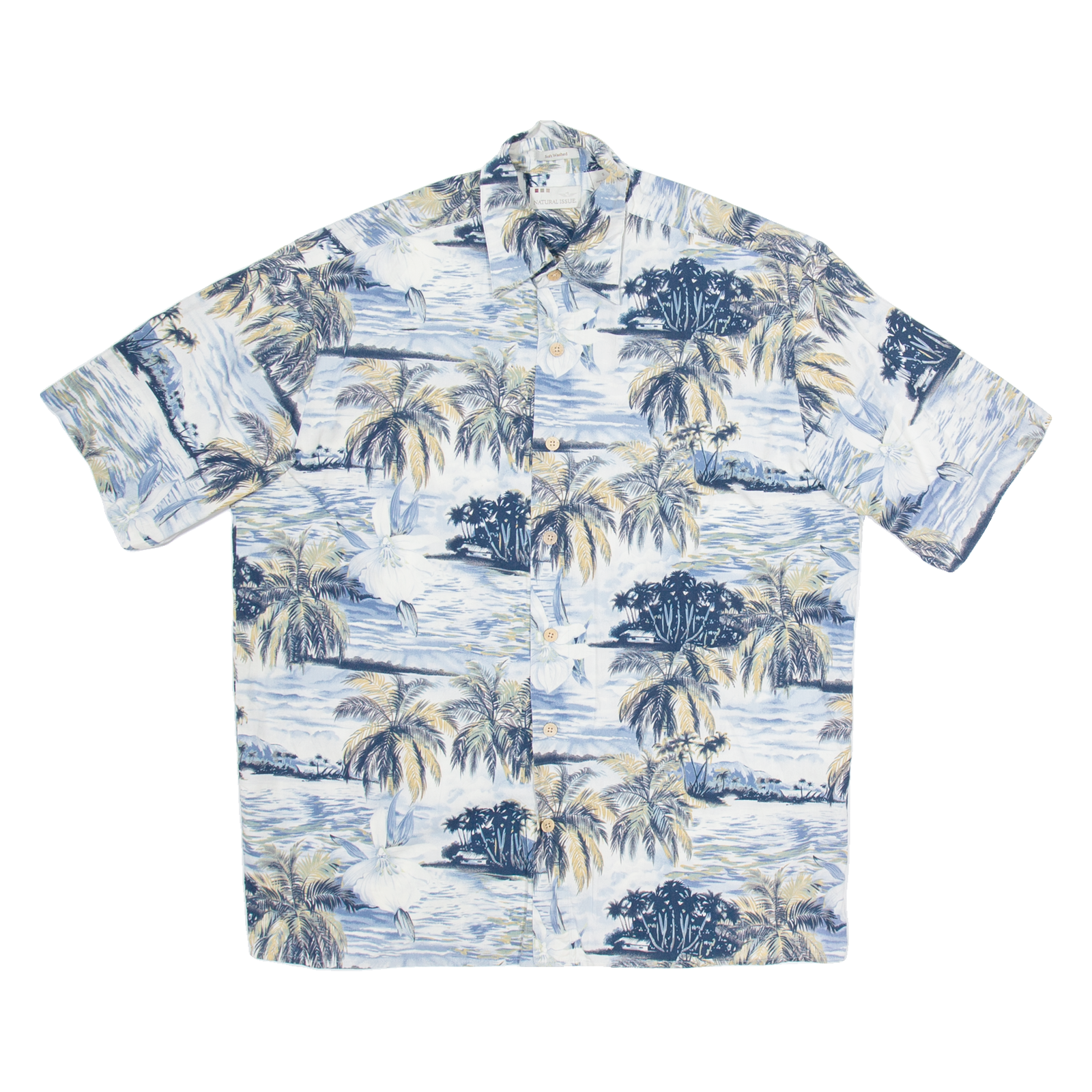 NATURAL ISSUE Mens Hawaiian Shirt Blue Crazy Pattern S Refurbished - N/A refurbished available on Cerqular