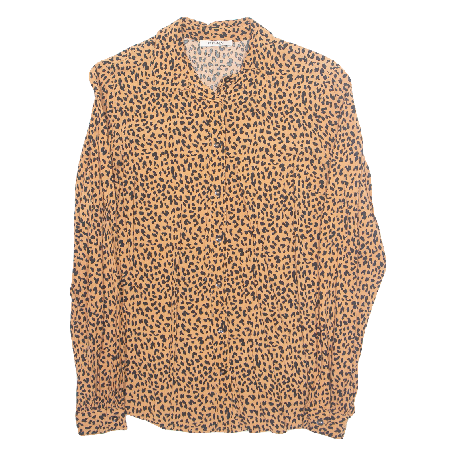 ORSAY Womens Printed Shirt Orange Collared Long Sleeve Animal Print S Refurbished - N/A refurbished available on Cerqular