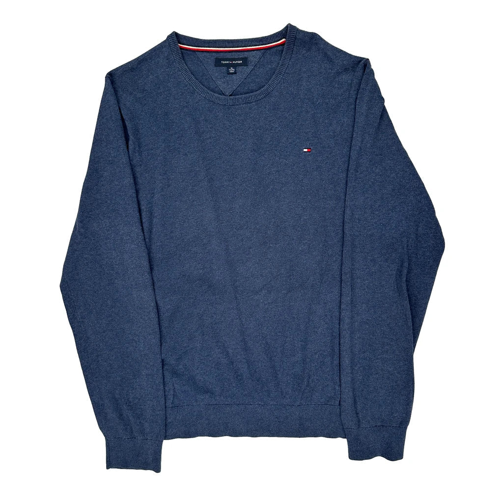 Tommy Hilfiger Jumper - XL Blue Cotton Refurbished - Thrifted (note: this is a term often used to describe second- refurbished available on Cerqular