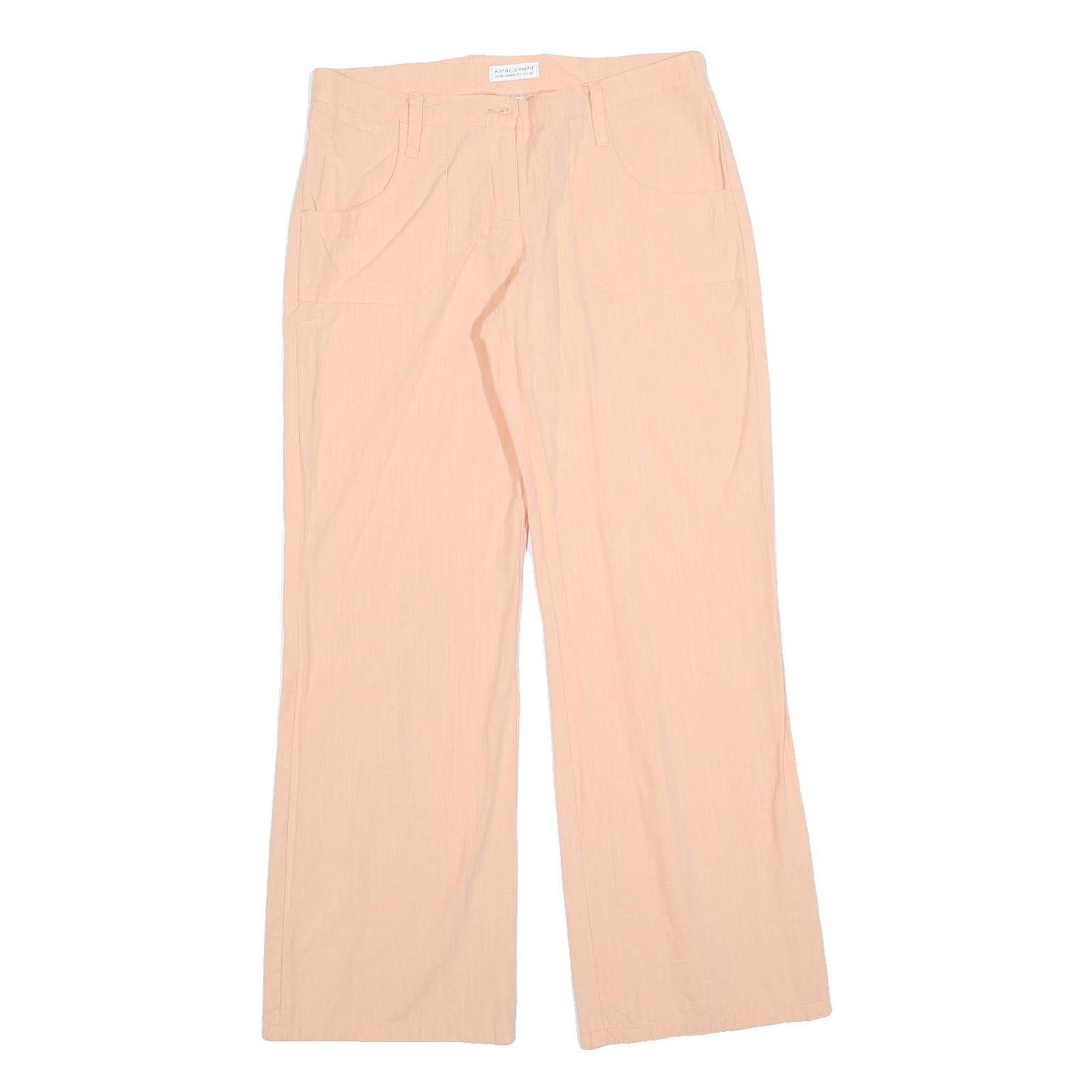 Womens Regular Fit Peach Coloured Straight Leg Trousers W32 L30 Casual Wear Refurbished - N/A refurbished available on Cerqular