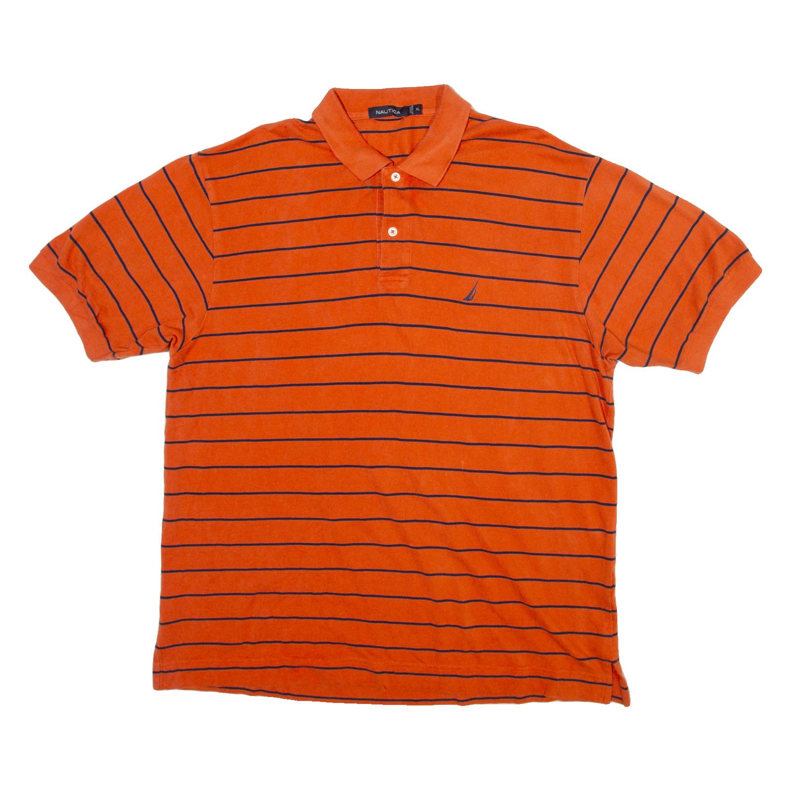 NAUTICA Mens Polo Shirt Orange Striped XL Refurbished - N/A refurbished available on Cerqular