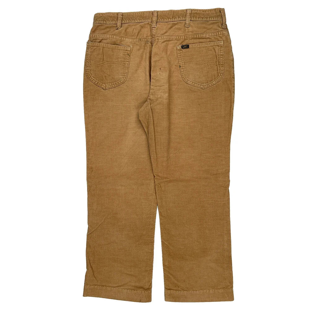 Lee Trousers - 34W 27L Brown Corduroy Refurbished - Thrifted (note: this is a term often used to describe second- refurbished available on Cerqular