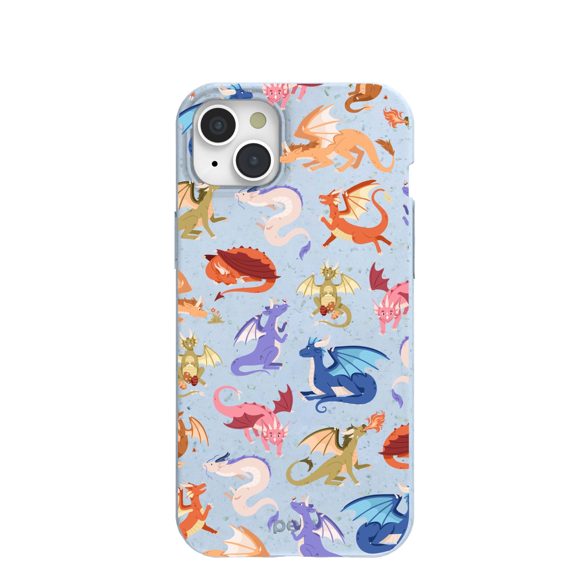 Powder Blue Dragon Cuties iPhone 15 Plus Case Refurbished - Pela Case refurbished available on Cerqular