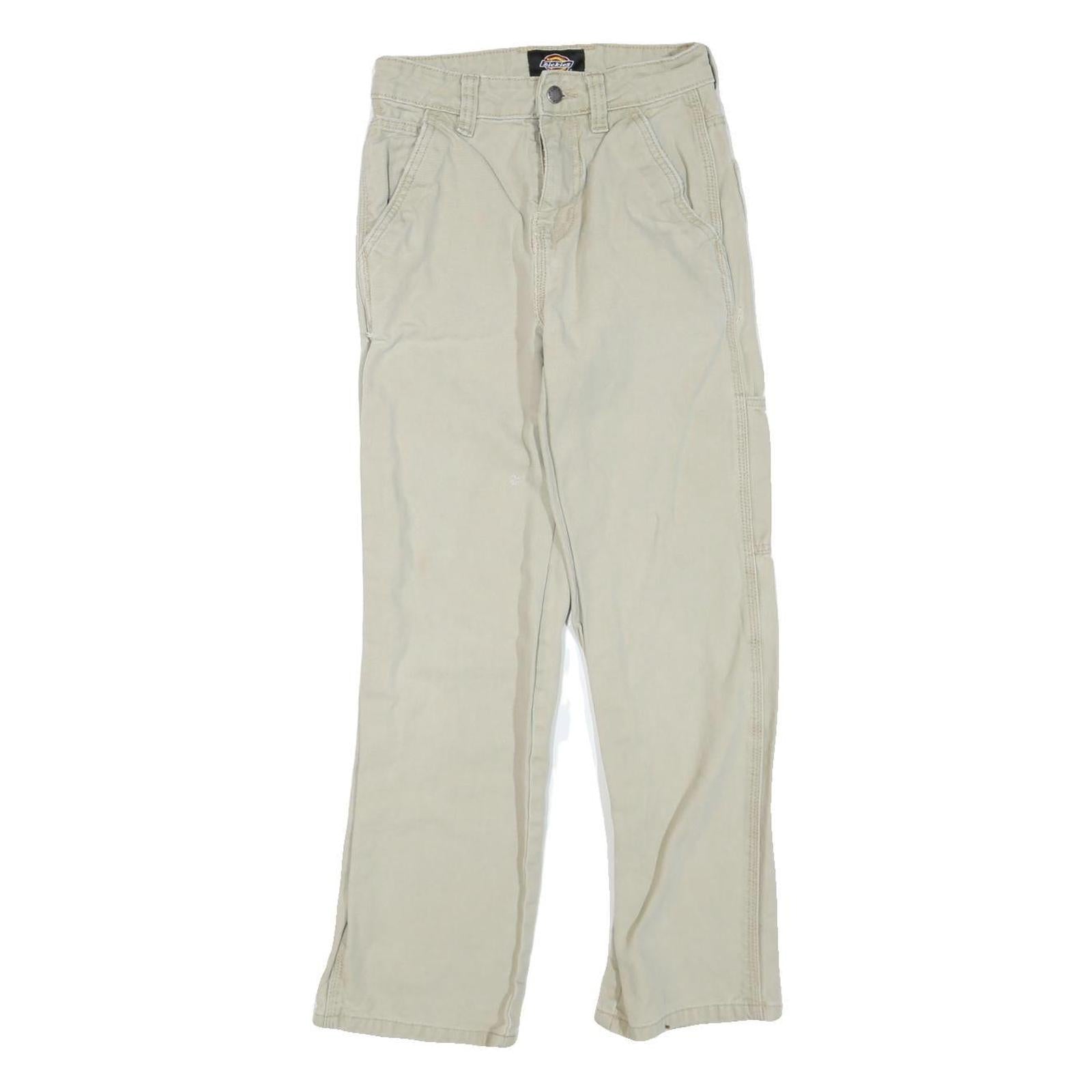 DICKIES Mens Cotton Blend Beige Regular Straight Trousers W26 L27 Workwear Refurbished - N/A refurbished available on Cerqular