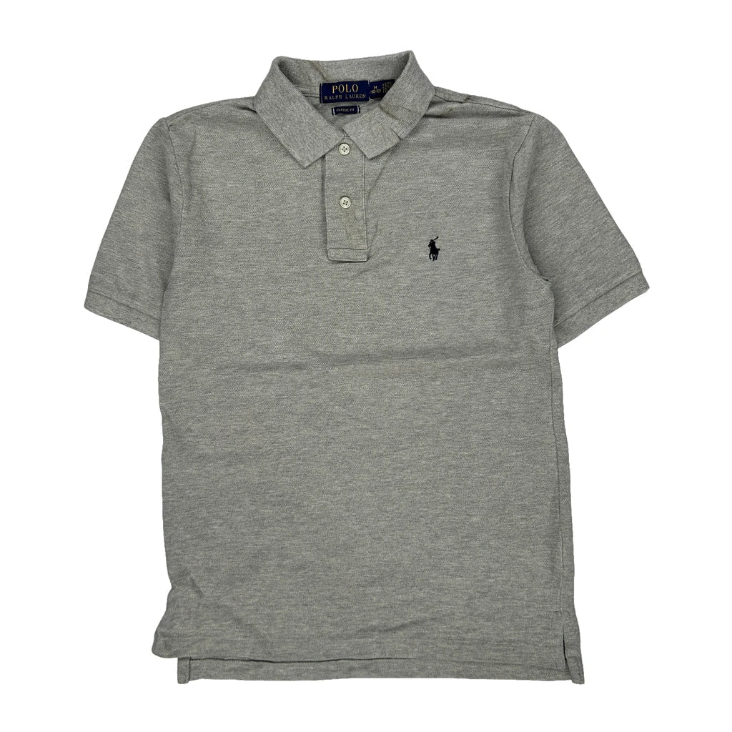 Age 8-9 Polo By Ralph Lauren Polo Shirt - Medium Grey Cotton Refurbished - Thrifted (note: this is a term often used to describe second- refurbished available on Cerqular