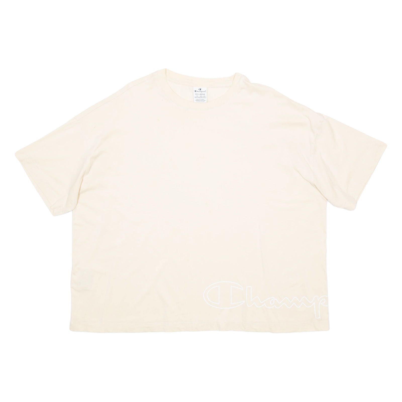 CHAMPION Womens T-Shirt Cream 2XL Refurbished - N/A refurbished available on Cerqular