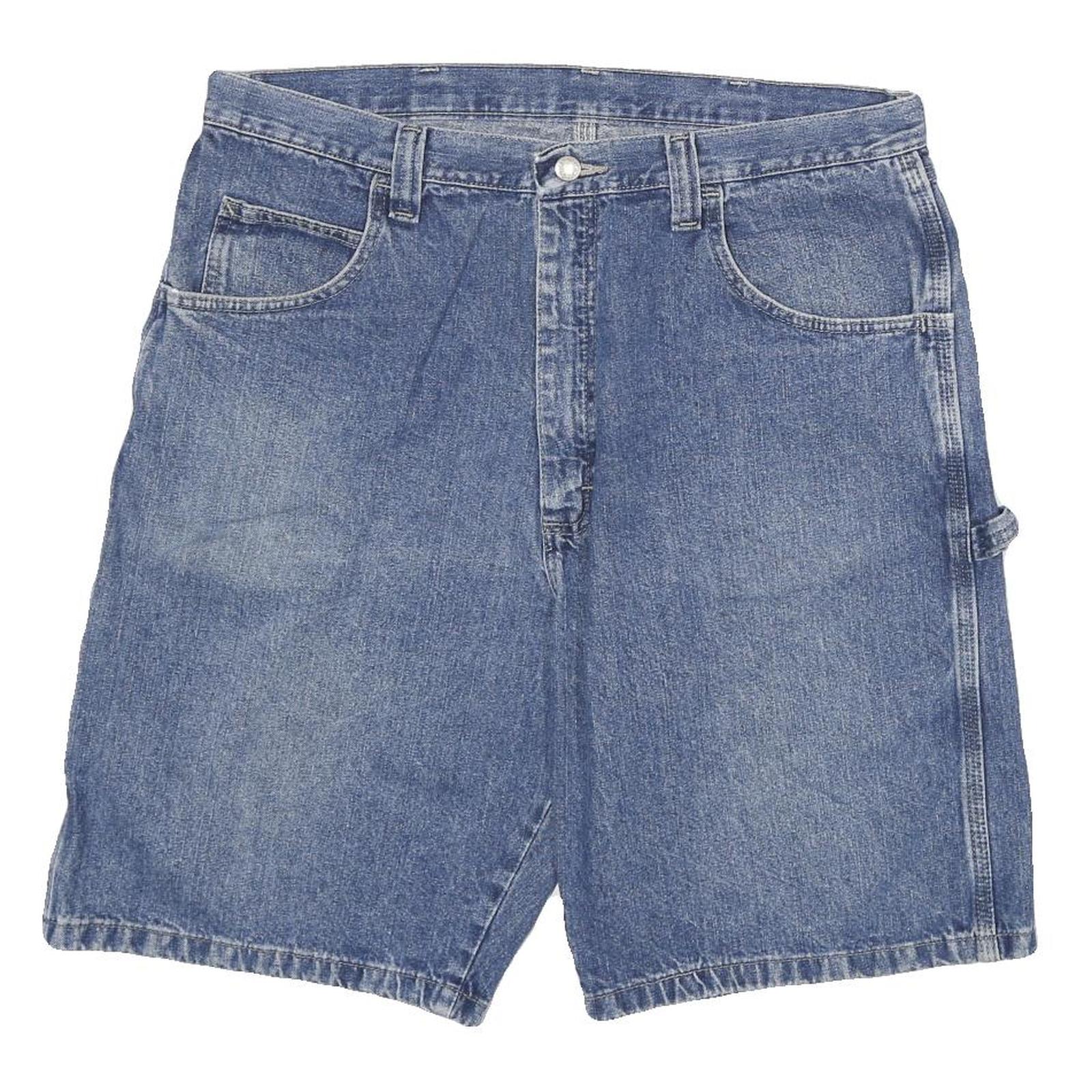 WRANGLER Mens Shorts Blue Denim Casual 2XL W36 Carpenter Style Refurbished - N/A refurbished available on Cerqular