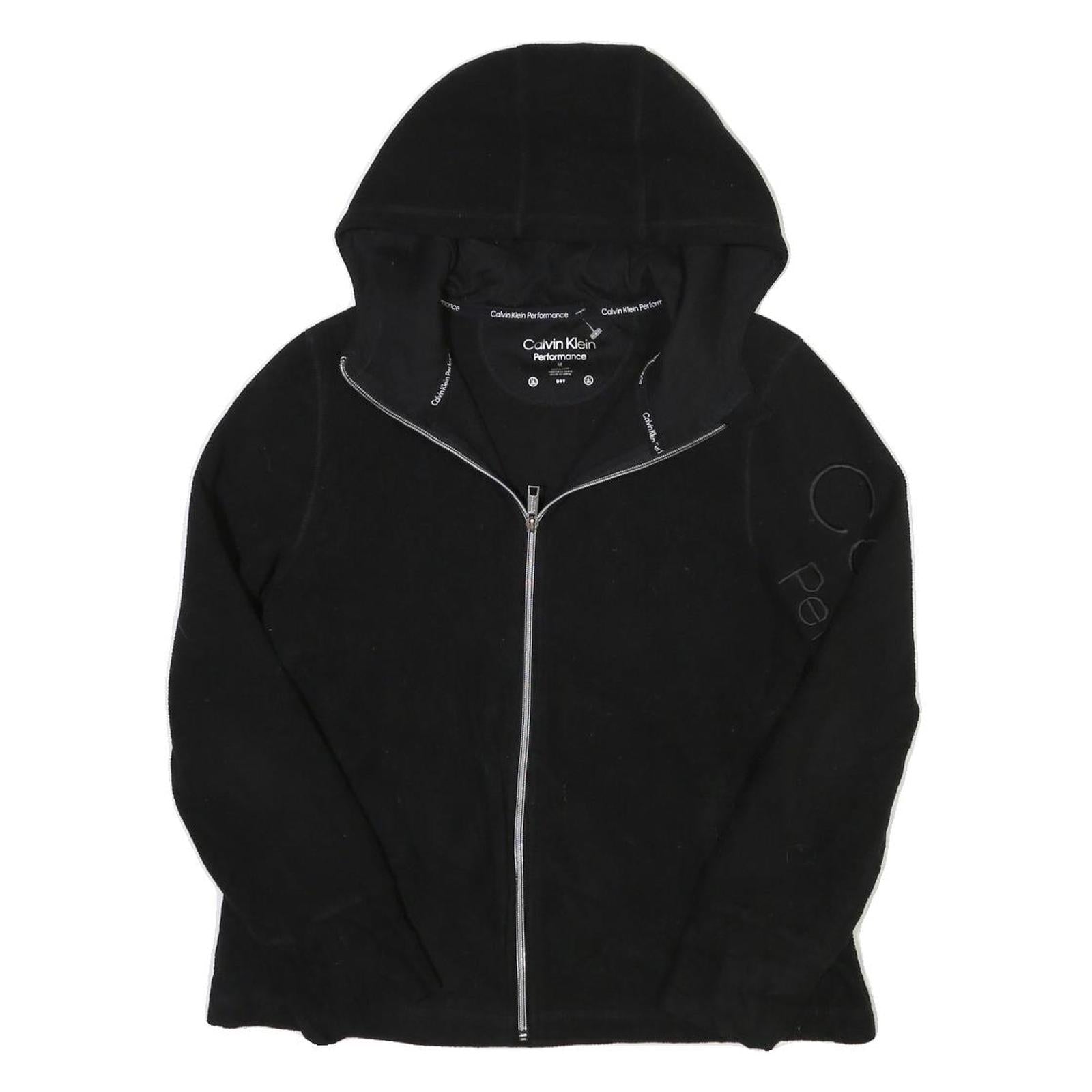 CALVIN KLEIN PERFORMANCE Womens Black Hoodie Jacket M Polyester Blend Zip Casual Refurbished - N/A refurbished available on Cerqular