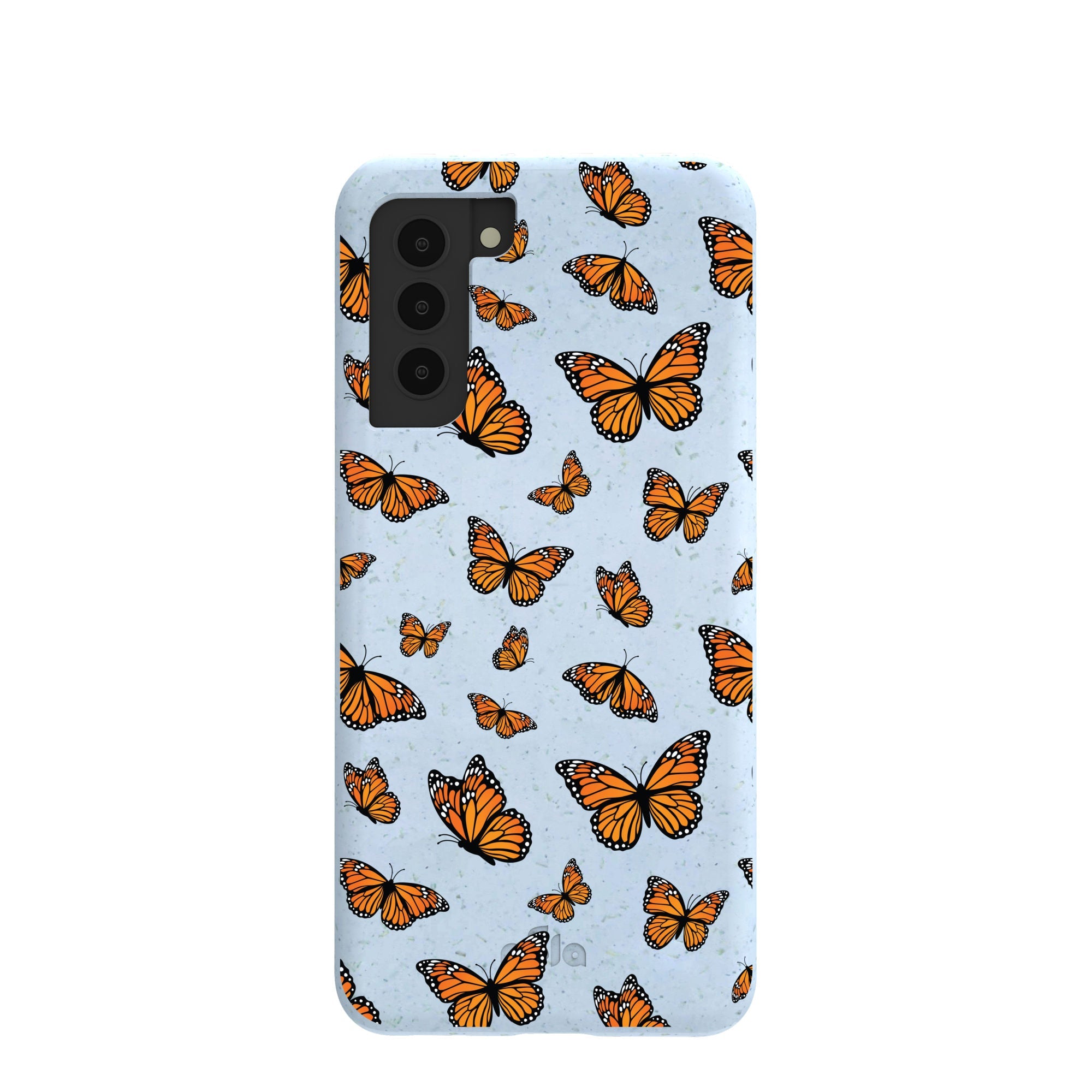 Powder Blue Monarchs in flight Samsung Galaxy S21 Case Refurbished - Pela Case refurbished available on Cerqular