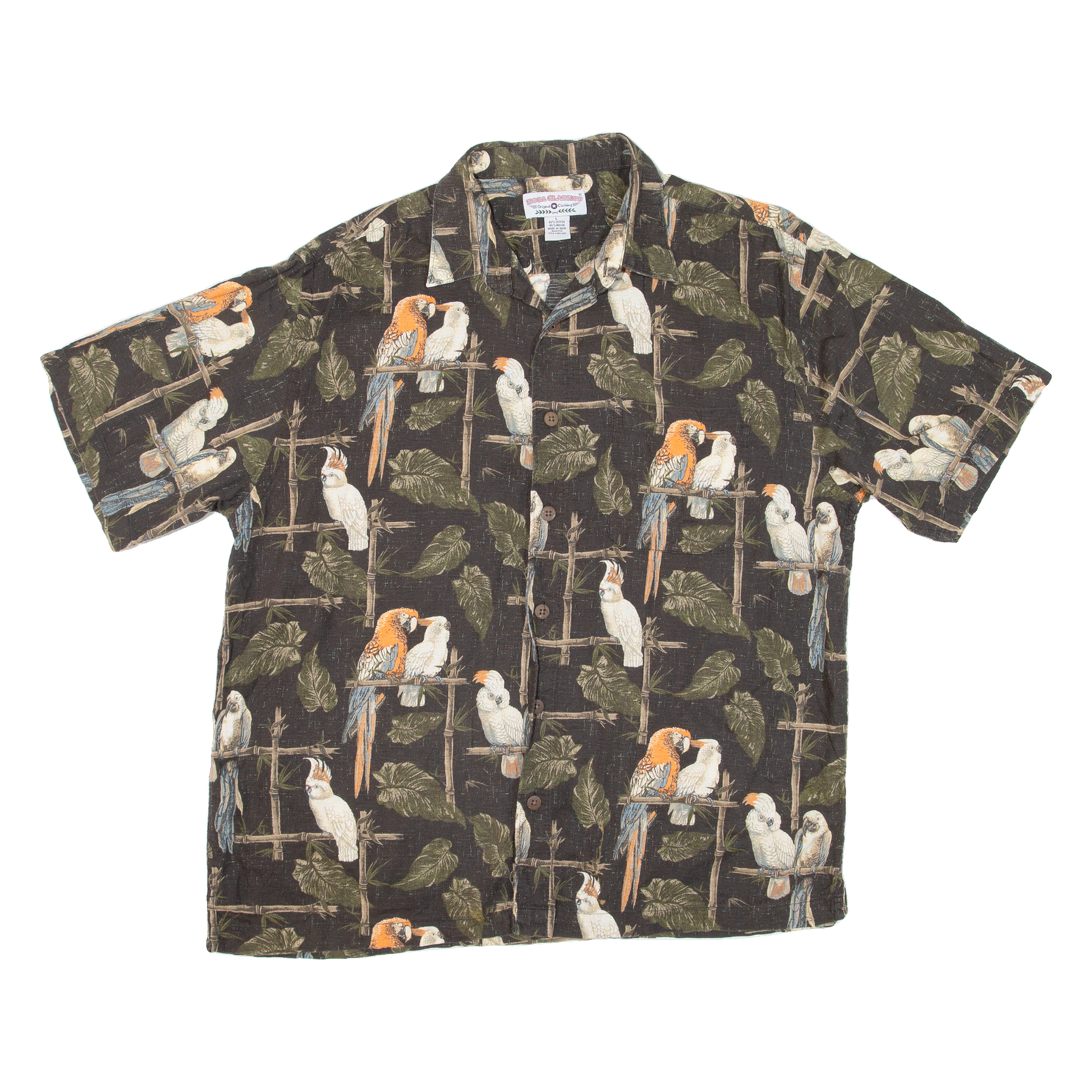 BOCA CLASSICS Mens Hawaiian Shirt Green Floral L Refurbished - N/A refurbished available on Cerqular