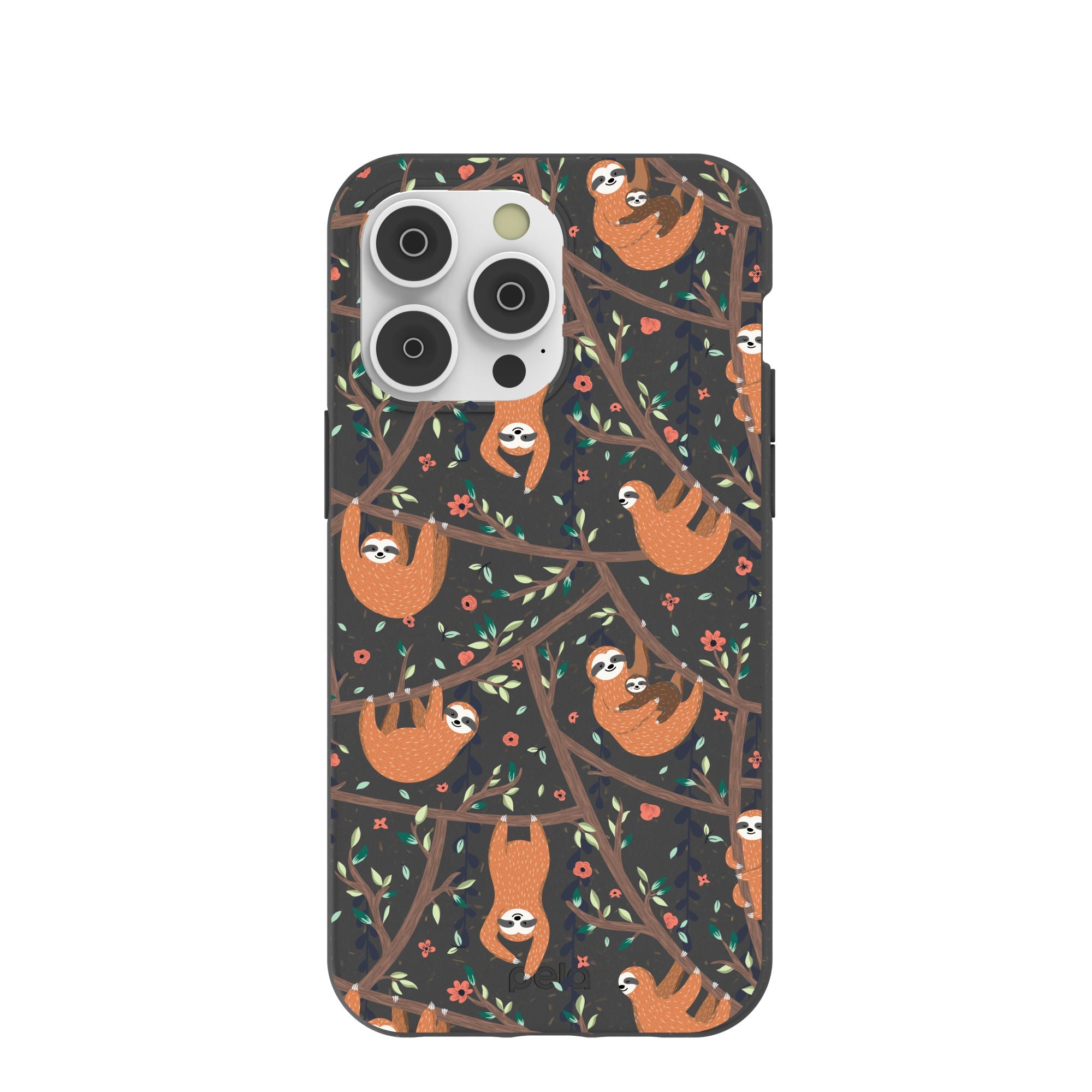 Black Jungle Sloths iPhone 14 Pro Max Case Refurbished - Pela Case refurbished available on Cerqular