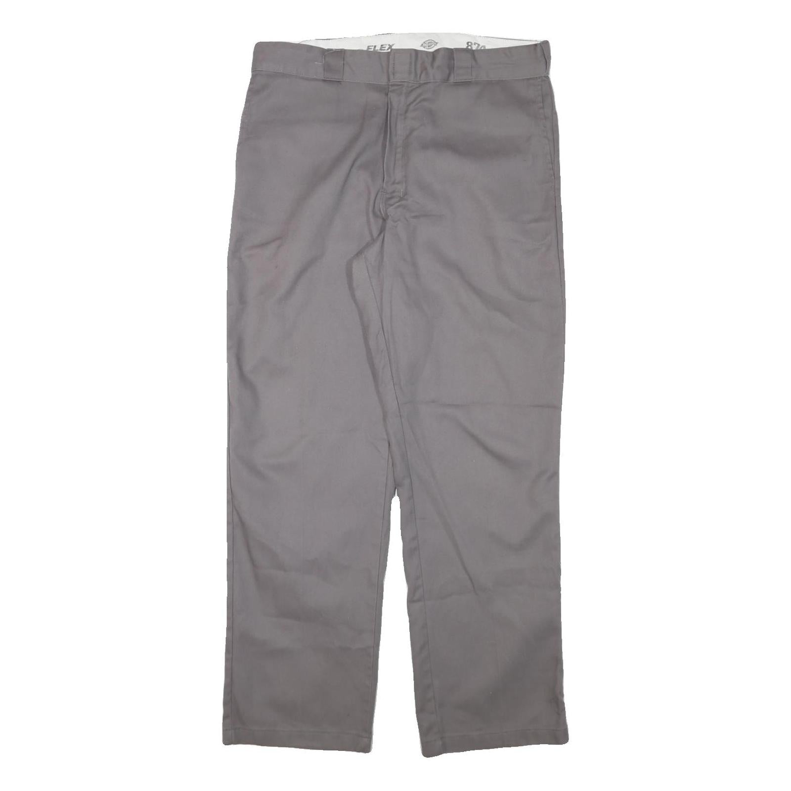 DICKIES Mens Cotton Blend Grey Regular Fit Straight Leg Trousers W34 L30 Refurbished - N/A refurbished available on Cerqular