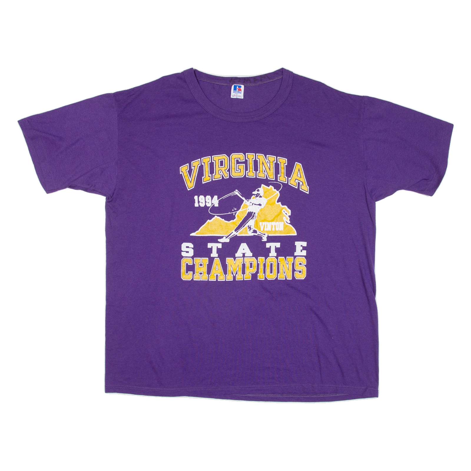 RUSSELL ATHLETIC Virginia State Champions Mens T-Shirt Purple USA XL Refurbished - N/A refurbished available on Cerqular