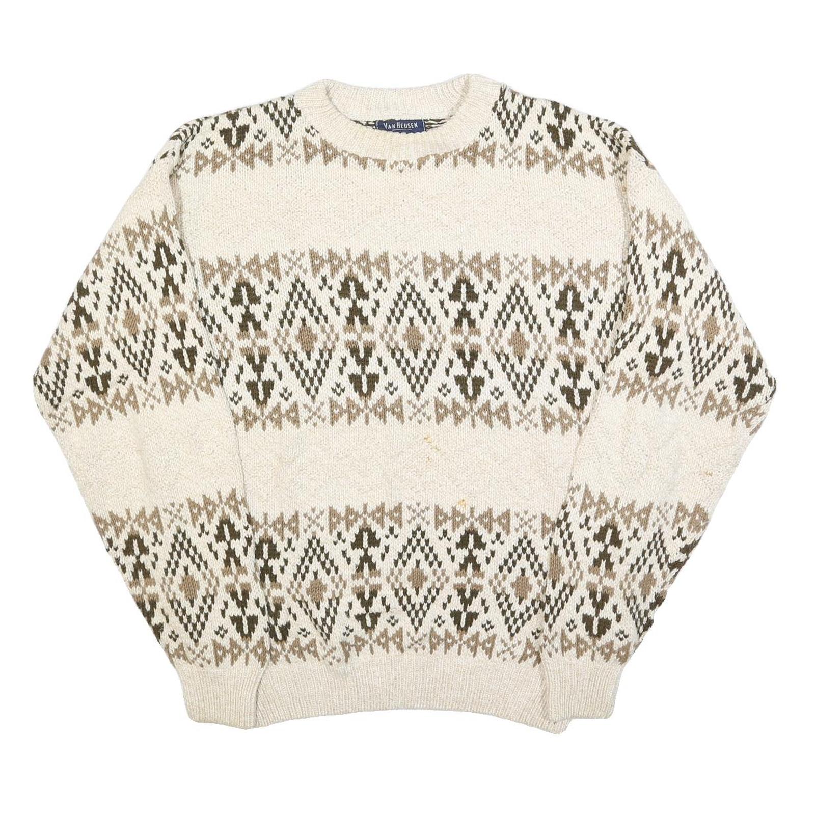 Buy VAN HEUSEN Mens Cream Brown Patterned Cotton Jumper Crew Neck Basic Knit L Refurbished - $29.89 VAN HEUSEN Mens Cream Brown Patterned Cotton Jumper Crew Neck Basic Knit L Refurbished - N/A refurbished available on Cerqular