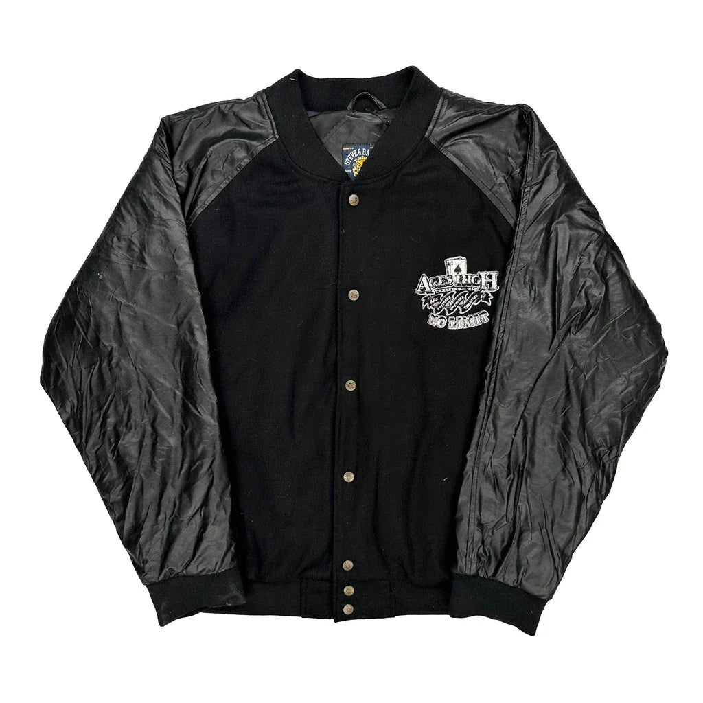 Buy Texas Hold 'Em Steve And Barrys Graphic Varsity Jacket - XL Black Acrylic Refurbished - $113.89 Texas Hold 'Em Steve And Barrys Graphic Varsity Jacket - XL Black Acrylic Refurbished - Thrifted (note: this is a term often used to describe second- refurbished available on Cerqular