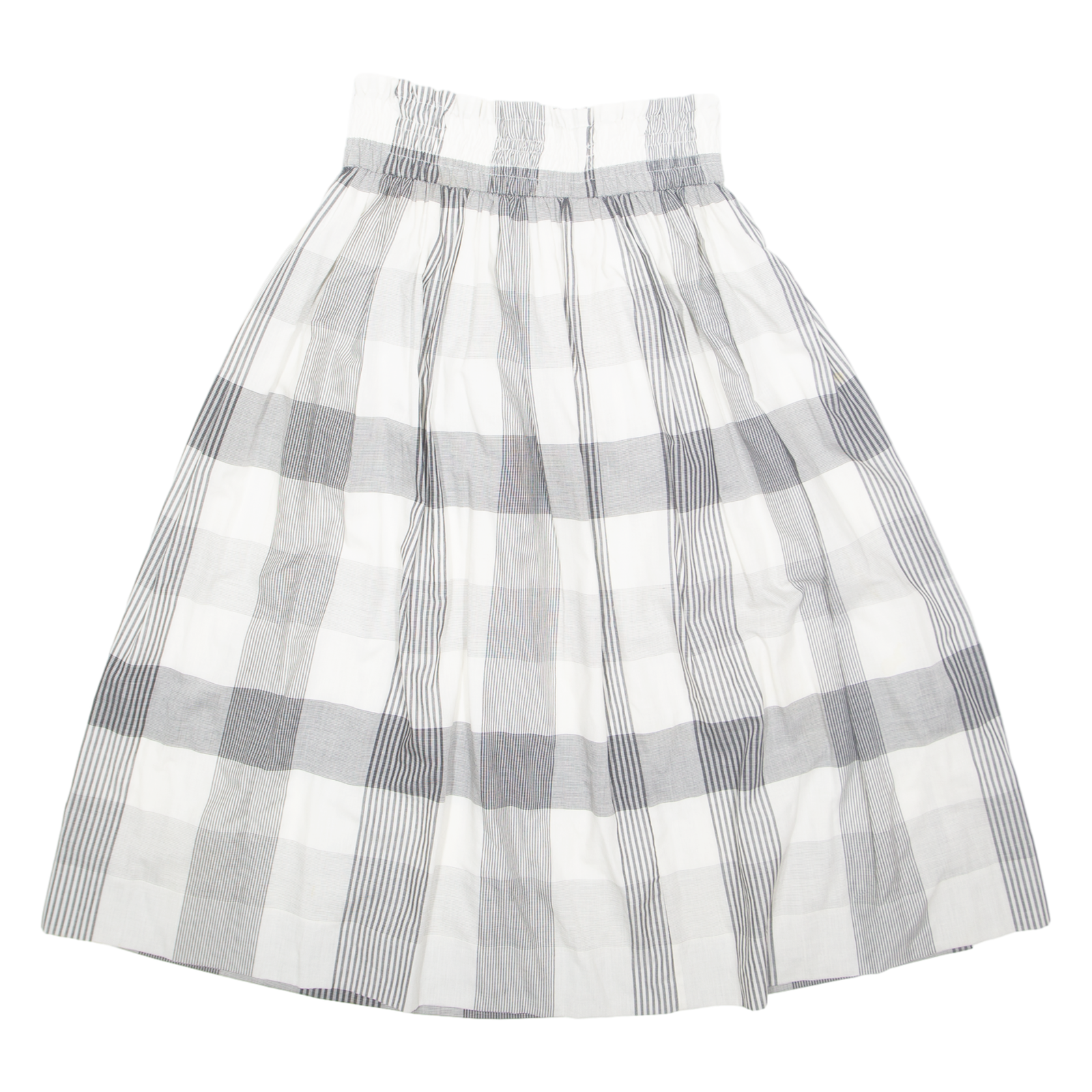 Womens A-Line Skirt White Midi Striped S Refurbished - N/A refurbished available on Cerqular