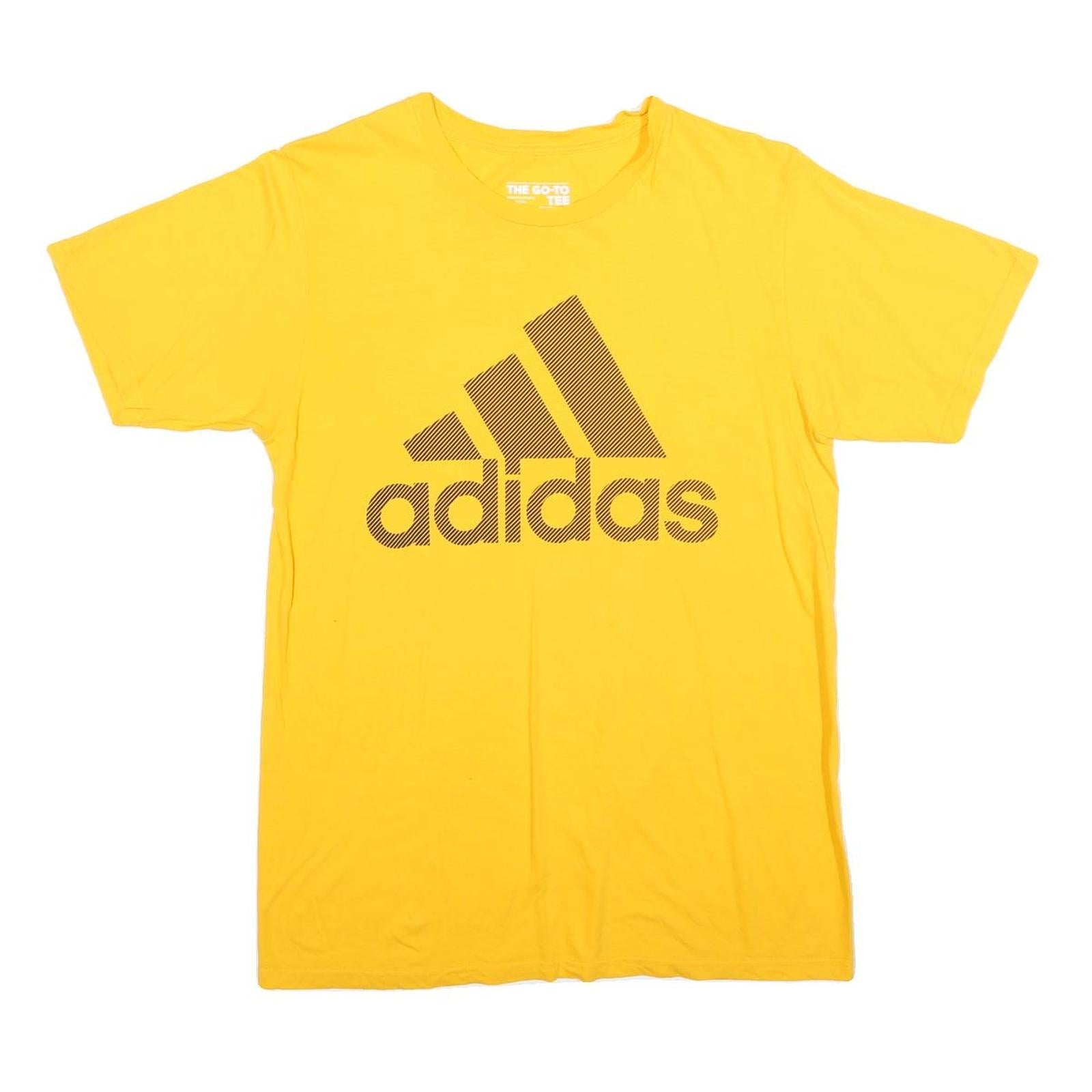 ADIDAS Mens Yellow Cotton Blend Graphic T-Shirt M Short Sleeve Crew Neck Casual Refurbished - N/A refurbished available on Cerqular