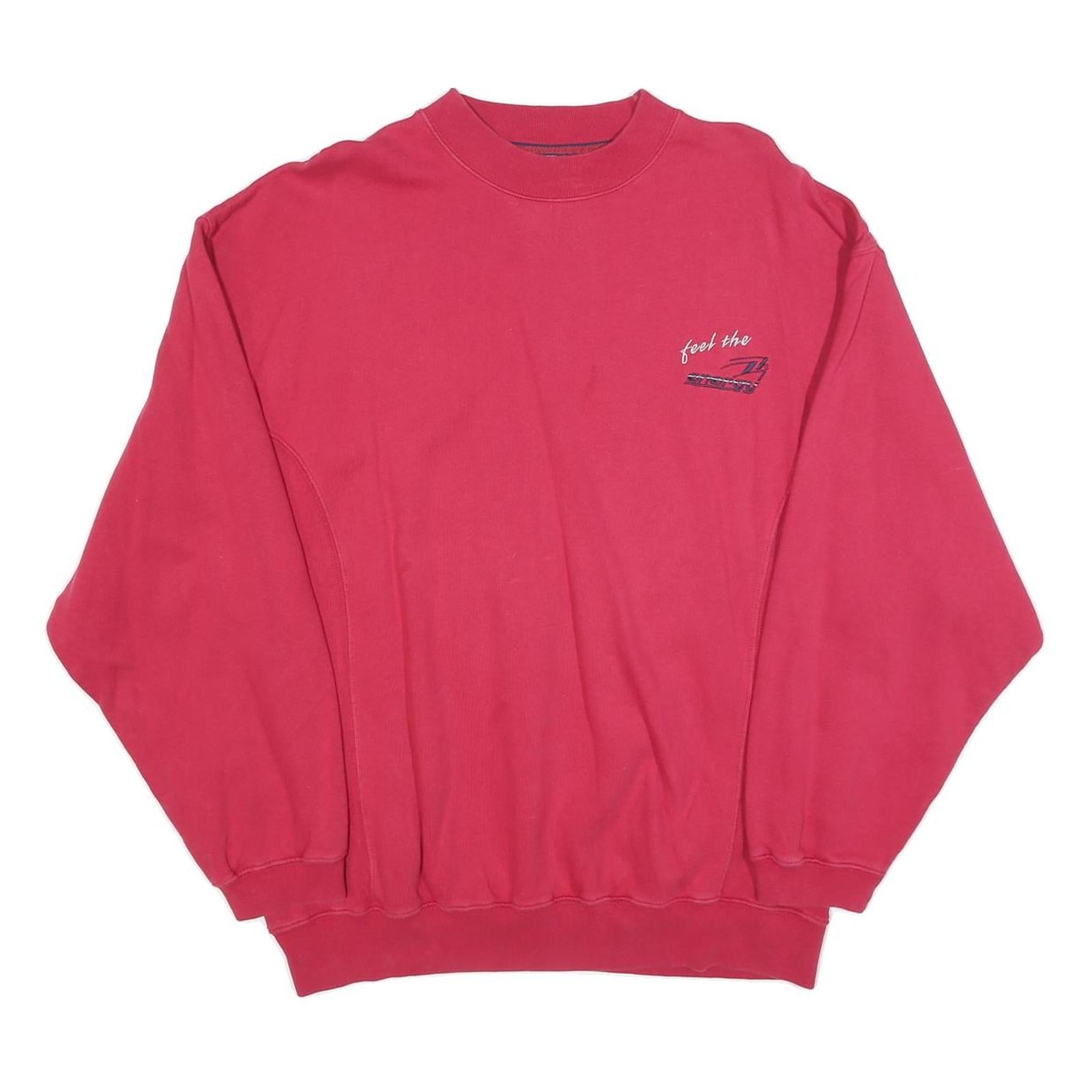 ENERGY Mens Red Crew Neck M Sweatshirt Cotton Blend Casual Pullover Refurbished - N/A refurbished available on Cerqular