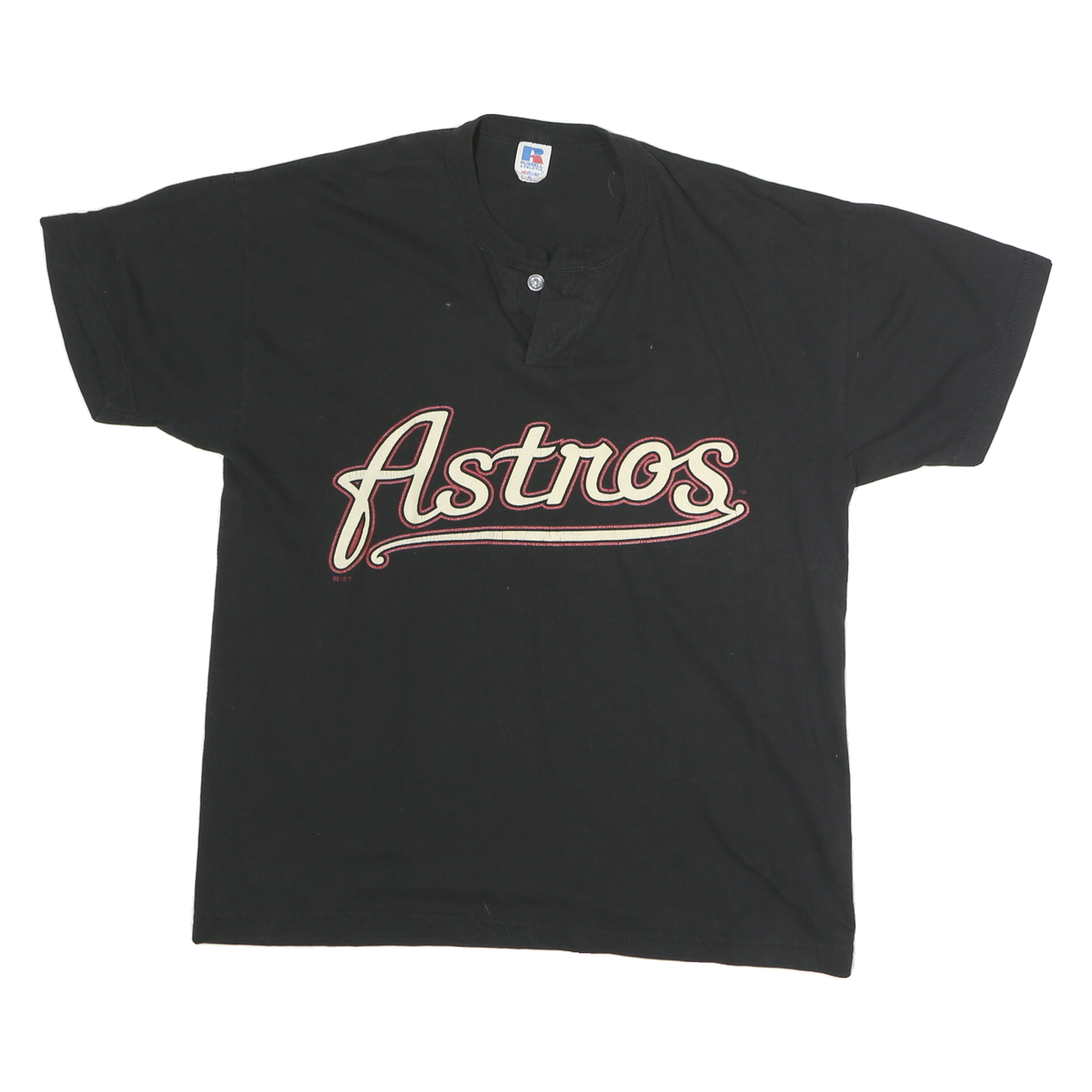RUSSELL ATHLETIC Mens Black Astros Graphic T-Shirt M Short Sleeve Crew Neck Refurbished - N/A refurbished available on Cerqular