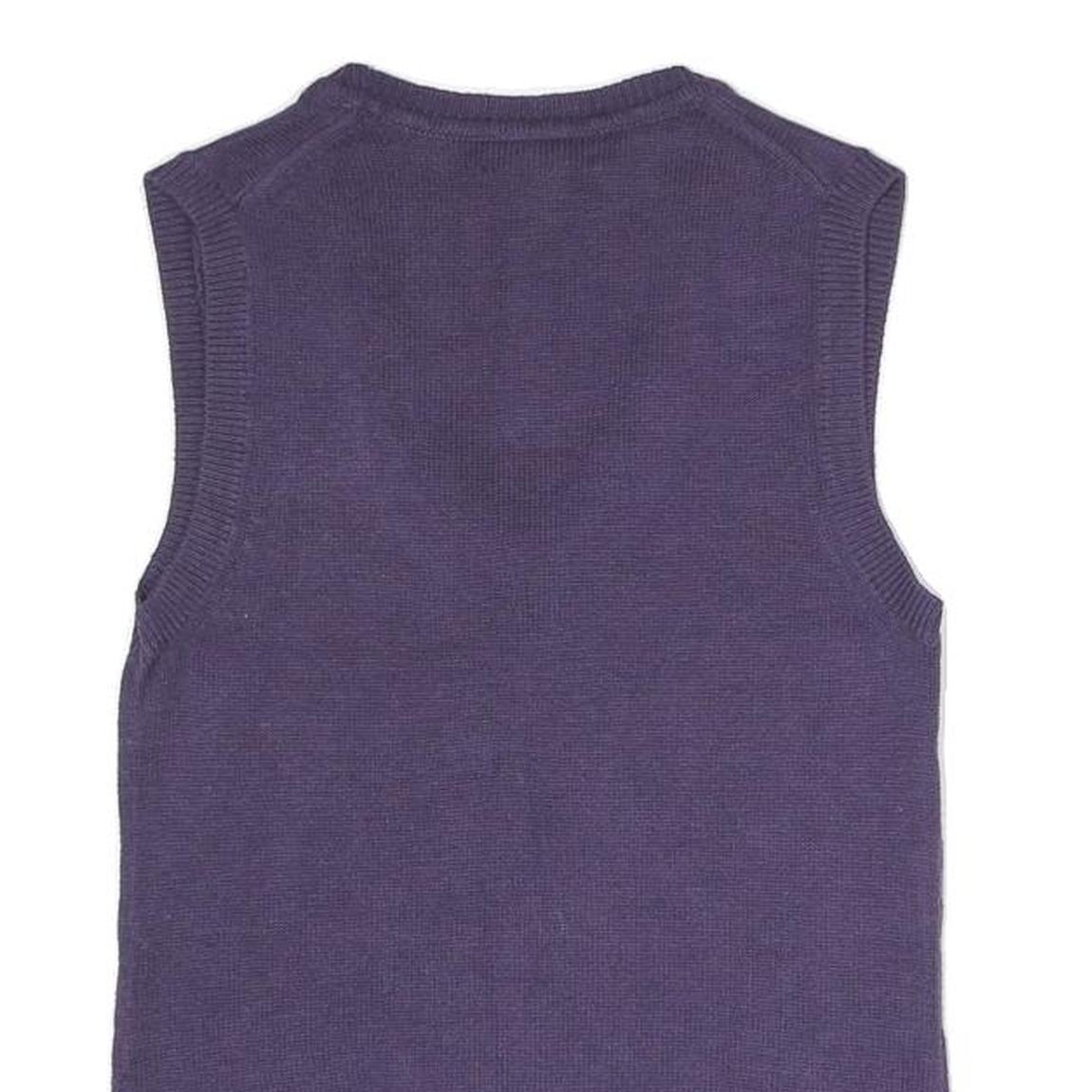 TOMMY HILFIGER Womens Purple White Argyle Pattern Pullover V-Neck Jumper XS Refurbished - N/A refurbished available on Cerqular