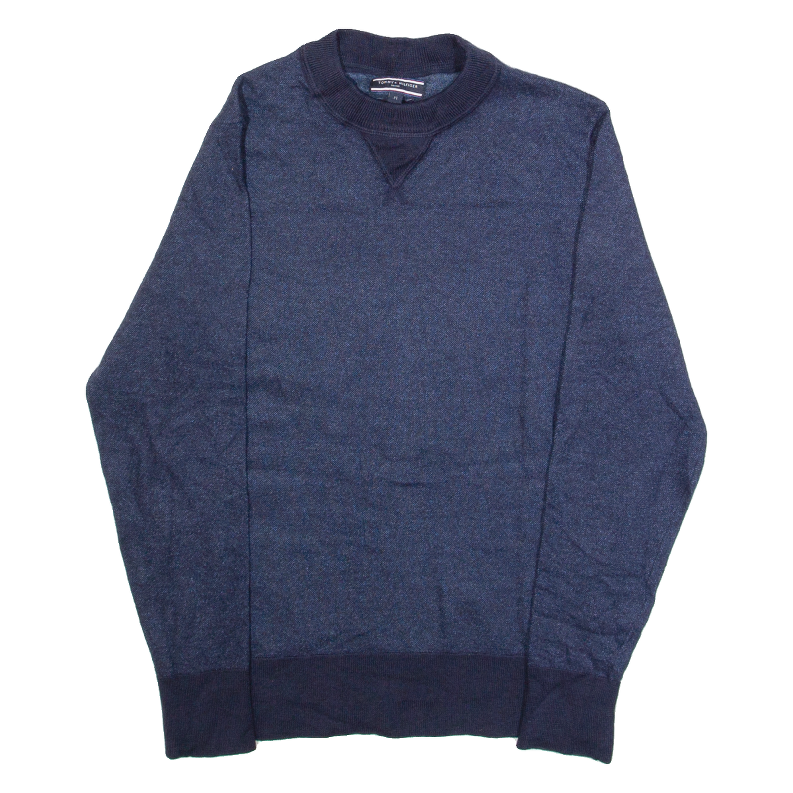 TOMMY HILFIGER Mens Jumper Blue Tight Knit Wool M Refurbished - N/A refurbished available on Cerqular
