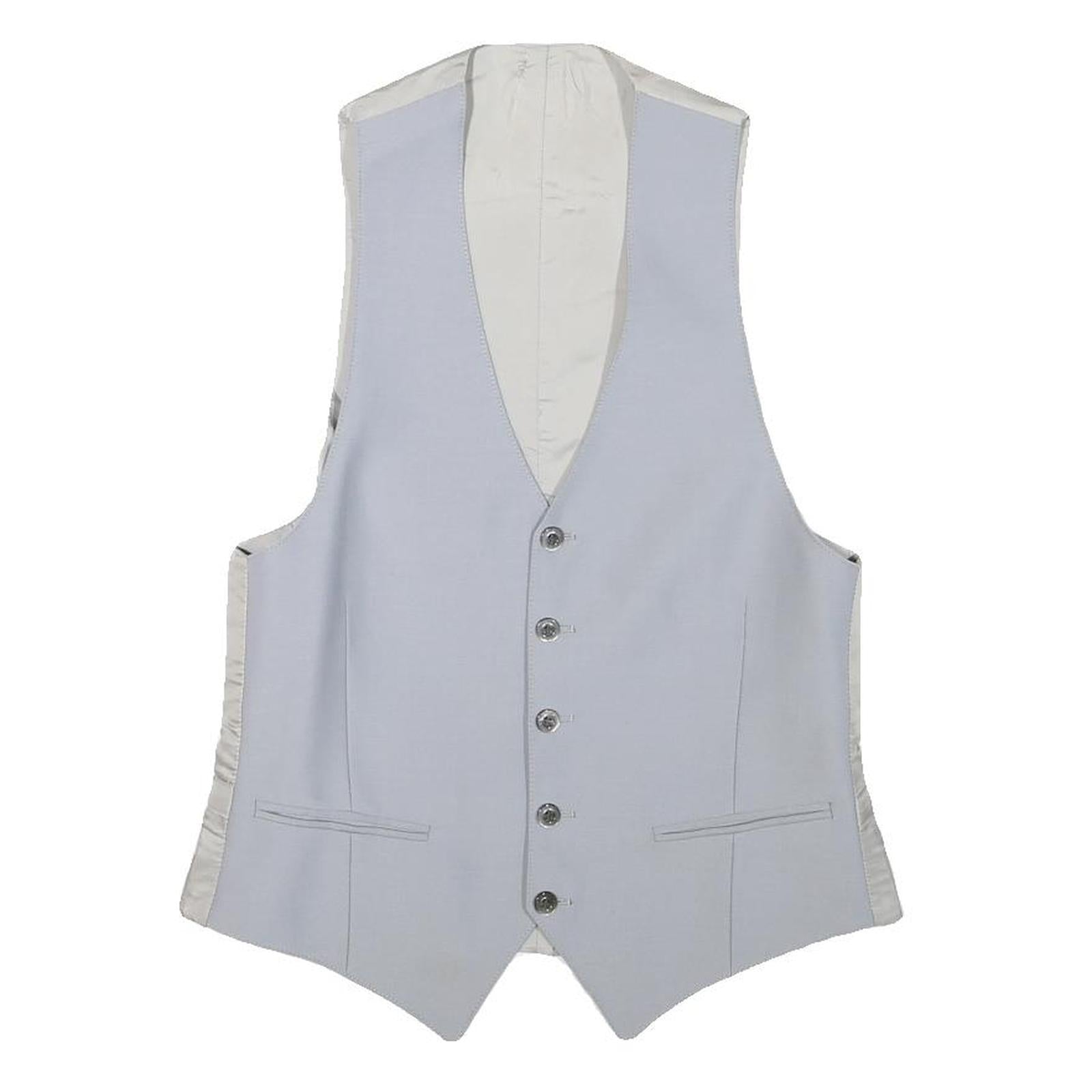 Mens Light Blue Wool Blend Button Jacket XS Formal Waistcoat Classic Style Refurbished - N/A refurbished available on Cerqular