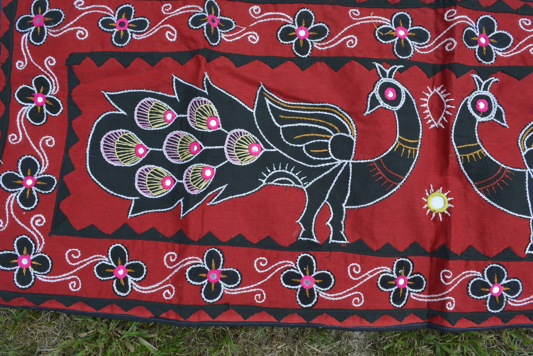 Mandala Upcycled Wall Hanging Home Decor Boho Tapestry | Color: Black Peacock Refurbished - N/A refurbished available on Cerqular