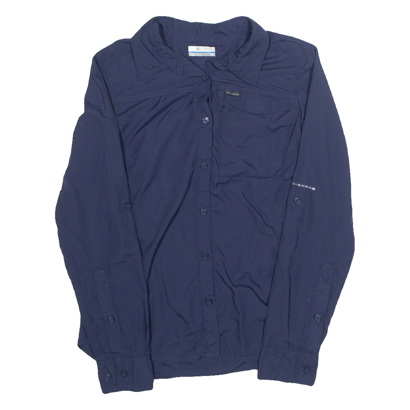 COLUMBIA Utility Womens Plain Shirt Blue Long Sleeve S Refurbished - N/A refurbished available on Cerqular