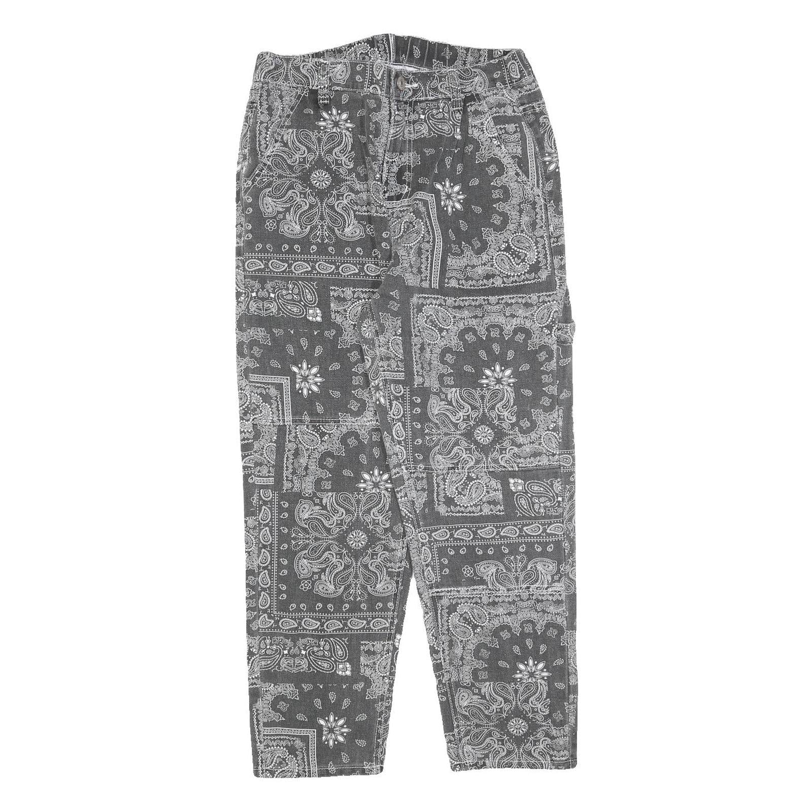 Womens Black & White Regular Fit Jeans Cotton Blend Patchwork W30 L26 Zip Refurbished - N/A refurbished available on Cerqular