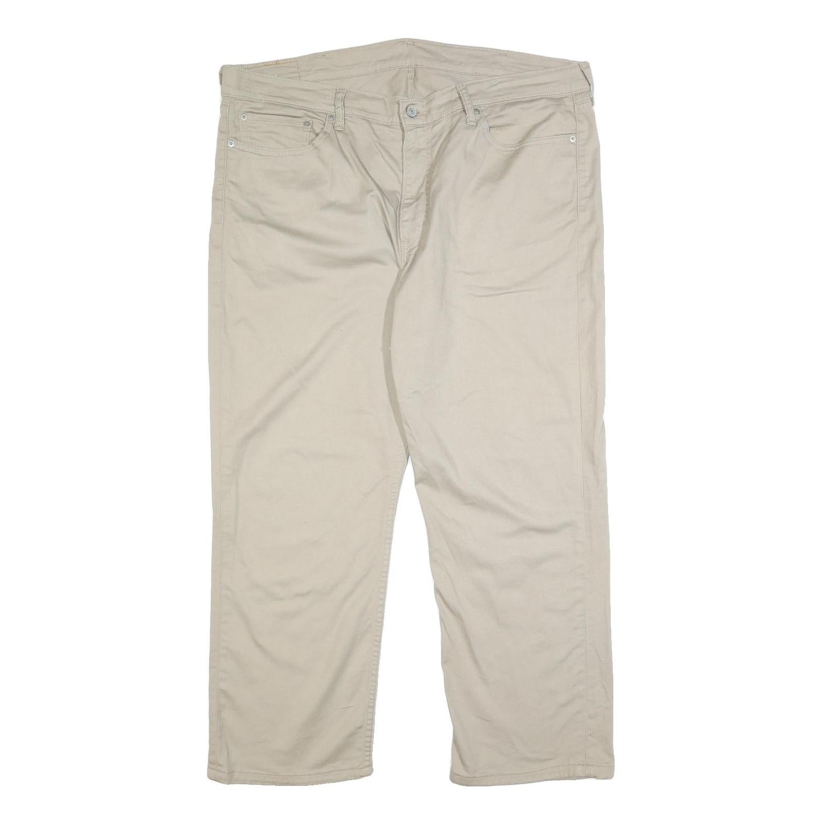 LEVI'S Mens Slim Beige Cotton Blend Trousers W40 L30 Casual Zip Closure Refurbished - N/A refurbished available on Cerqular
