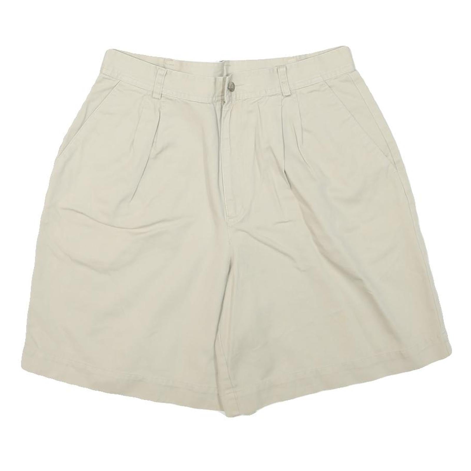 LIZ CLAIBORNE Womens Shorts Cream Casual L W30 Comfortable Cotton Blend Refurbished - N/A refurbished available on Cerqular