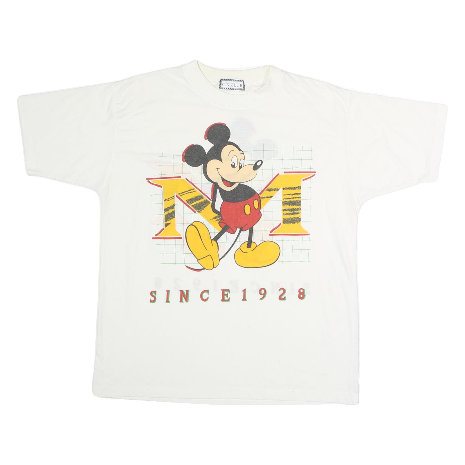 C.K. CLUB Mens White Mickey Mouse Graphic T-Shirt M Short Sleeve Crew Neck Refurbished - N/A refurbished available on Cerqular