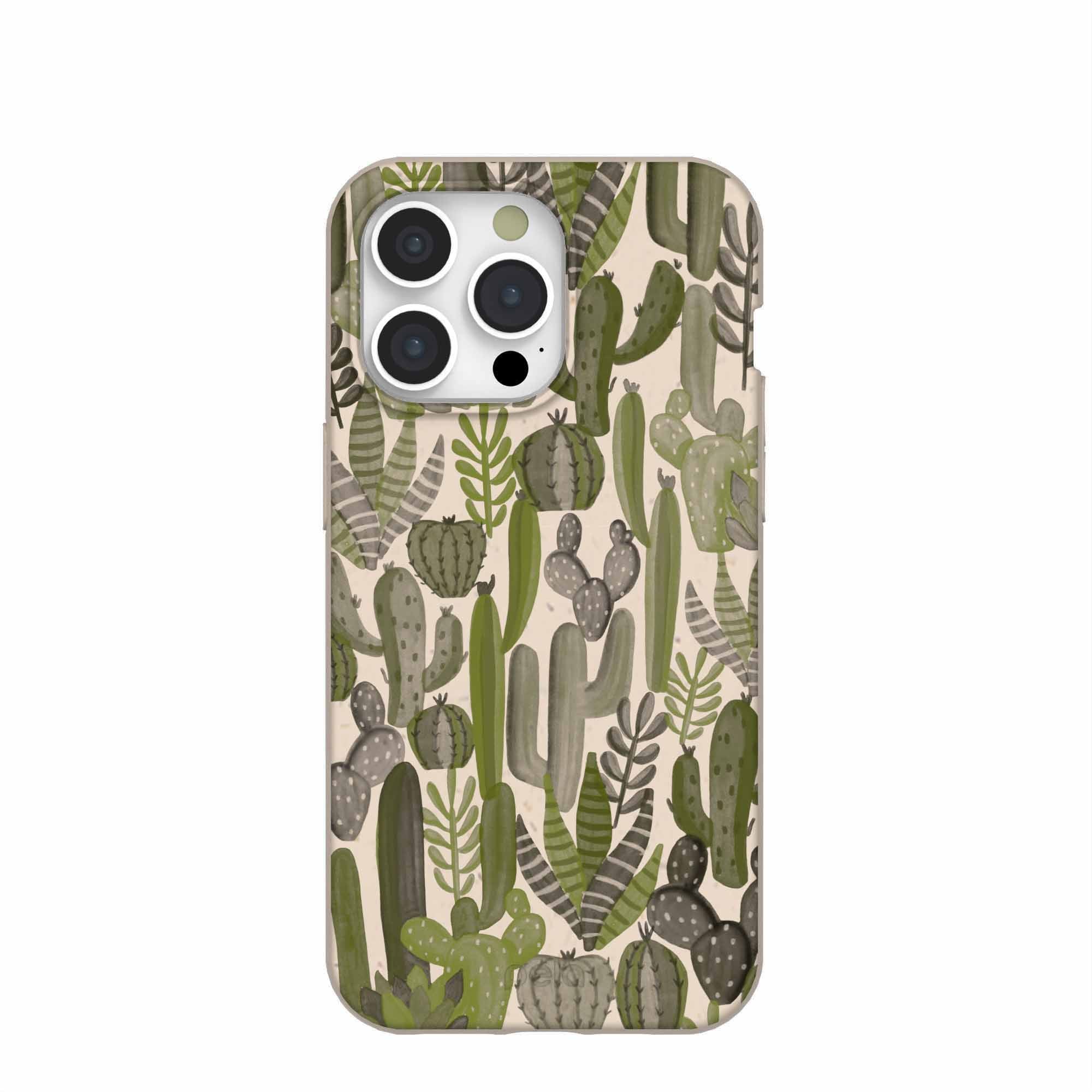 Seashell Succulent Cacti iPhone 15 Pro Max Case Refurbished - Pela Case refurbished available on Cerqular