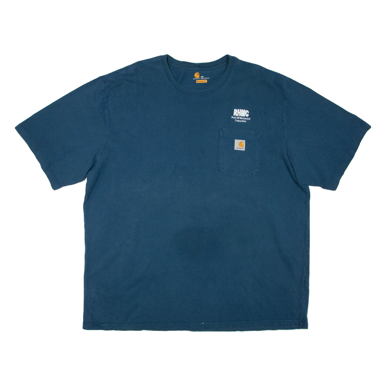 CARHARTT Mens T-Shirt Blue Crew Neck 2XL Refurbished - N/A refurbished available on Cerqular