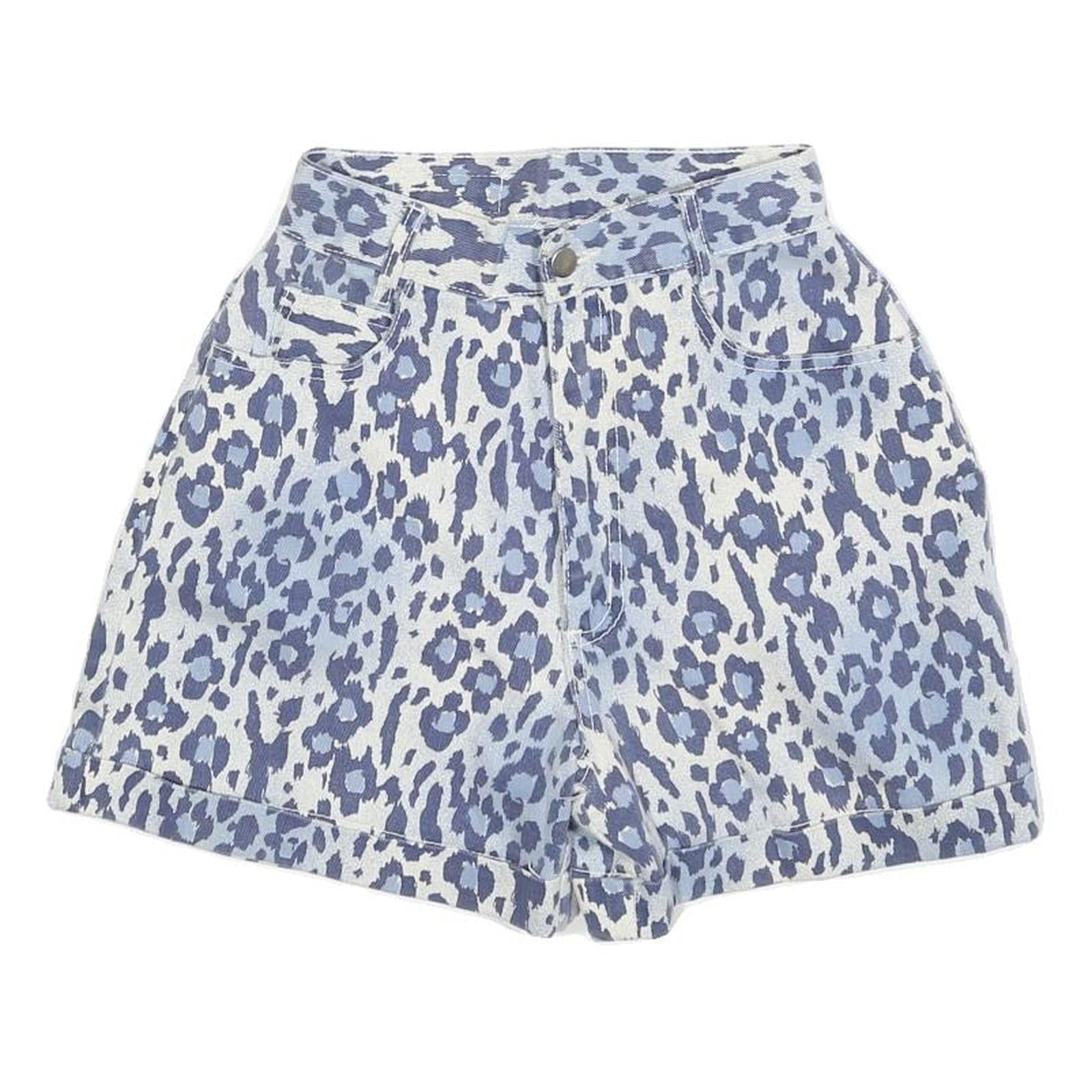 WEST SEAL Womens Shorts Blue & White Leopard Print XXS W24 Cotton Blend High Refurbished - N/A refurbished available on Cerqular