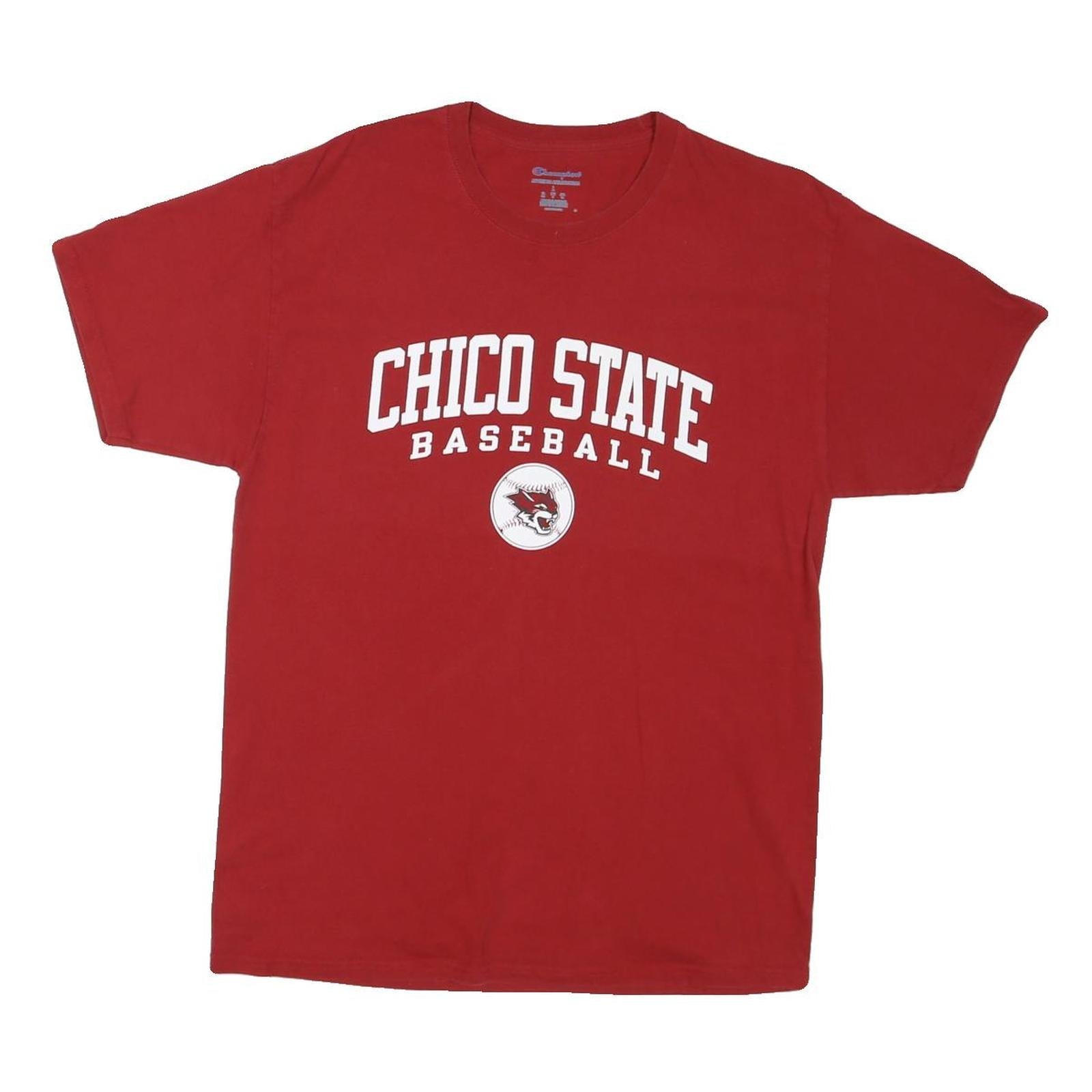 Buy CHAMPION Mens Red Chico State Baseball Graphic T-Shirt L Short Sleeve Crew Neck Refurbished - $18.19 CHAMPION Mens Red Chico State Baseball Graphic T-Shirt L Short Sleeve Crew Neck Refurbished - N/A refurbished available on Cerqular