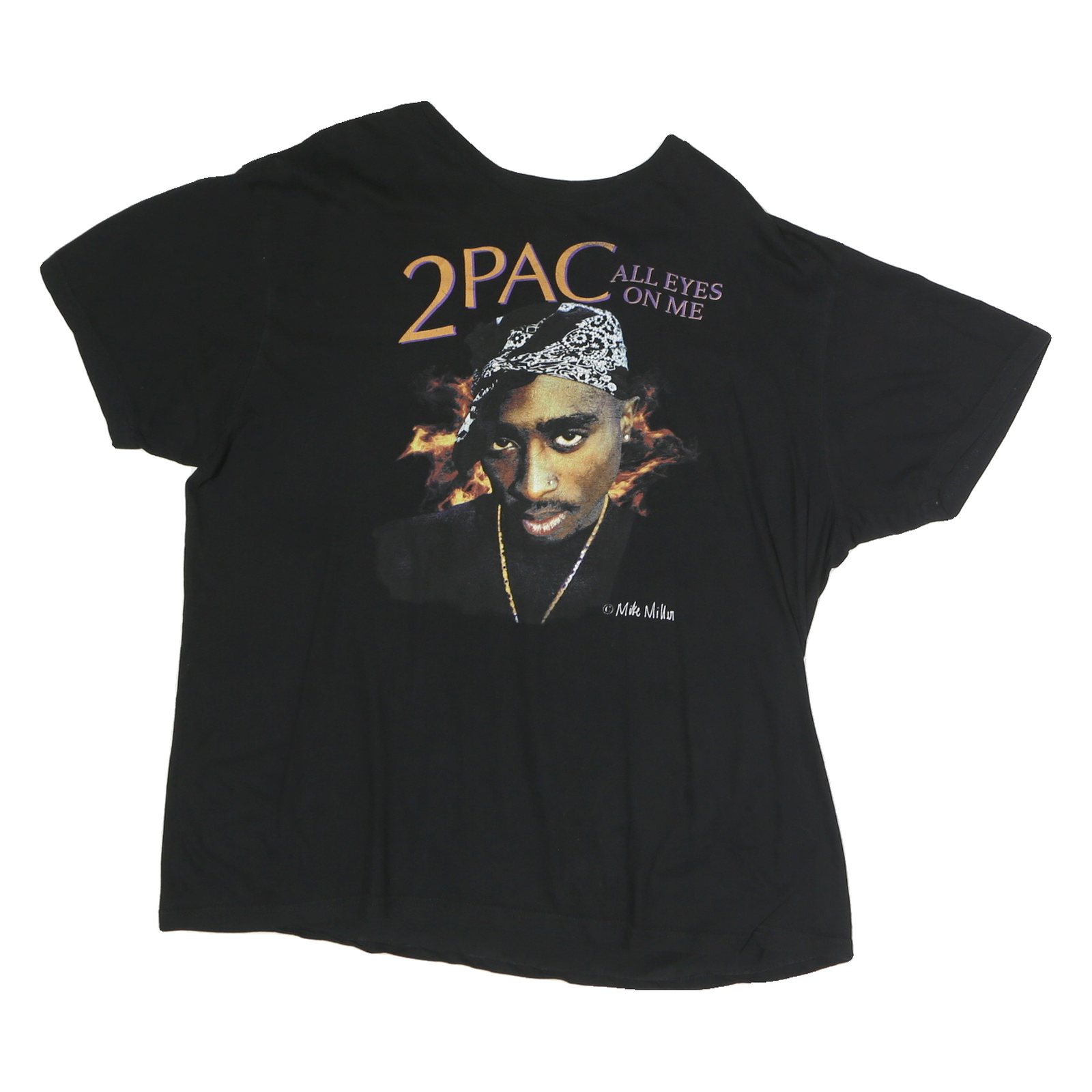 TUPAC Mens Black 2PAC All Eyes On Me Graphic T-Shirt XL Short Sleeve Crew Neck Refurbished - N/A refurbished available on Cerqular