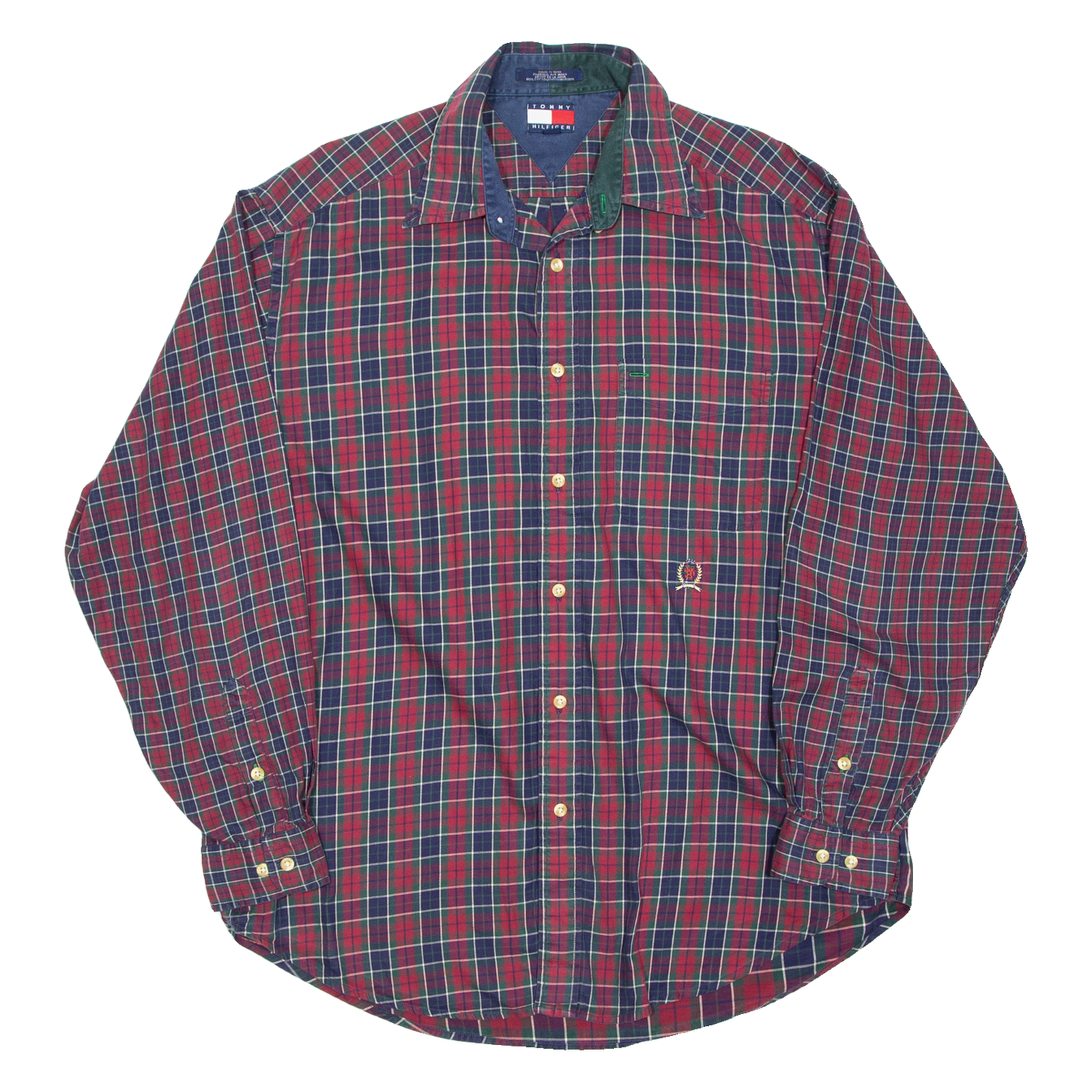TOMMY HILFIGER Mens Shirt Red Check Long Sleeve M Refurbished - N/A refurbished available on Cerqular